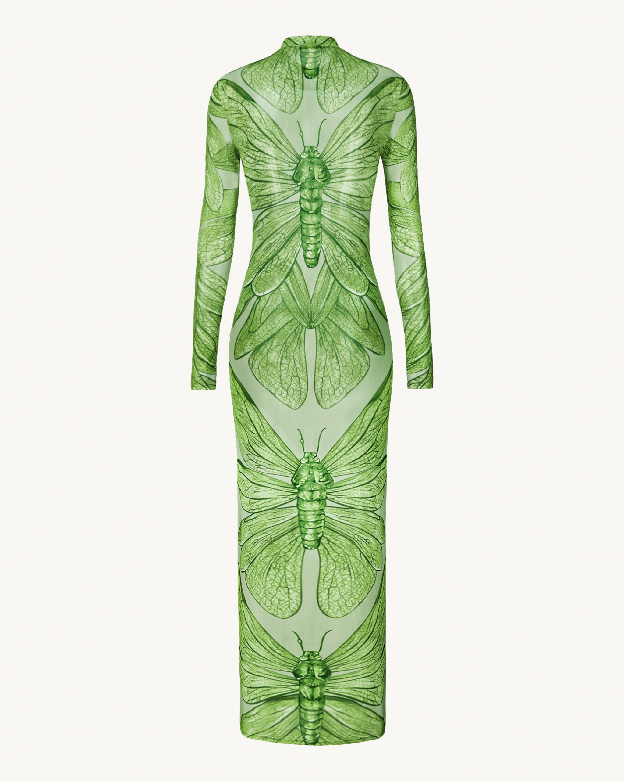 Emerald Dragonfly Sheer Mesh Gown - Green - Image 4