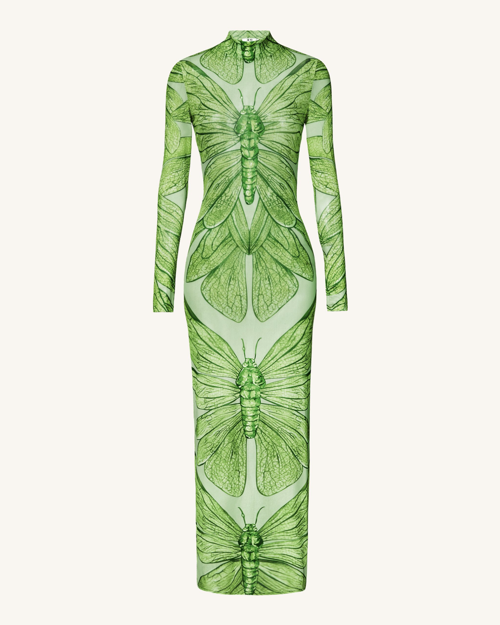 Emerald Dragonfly Sheer Mesh Gown - Green - Image 2