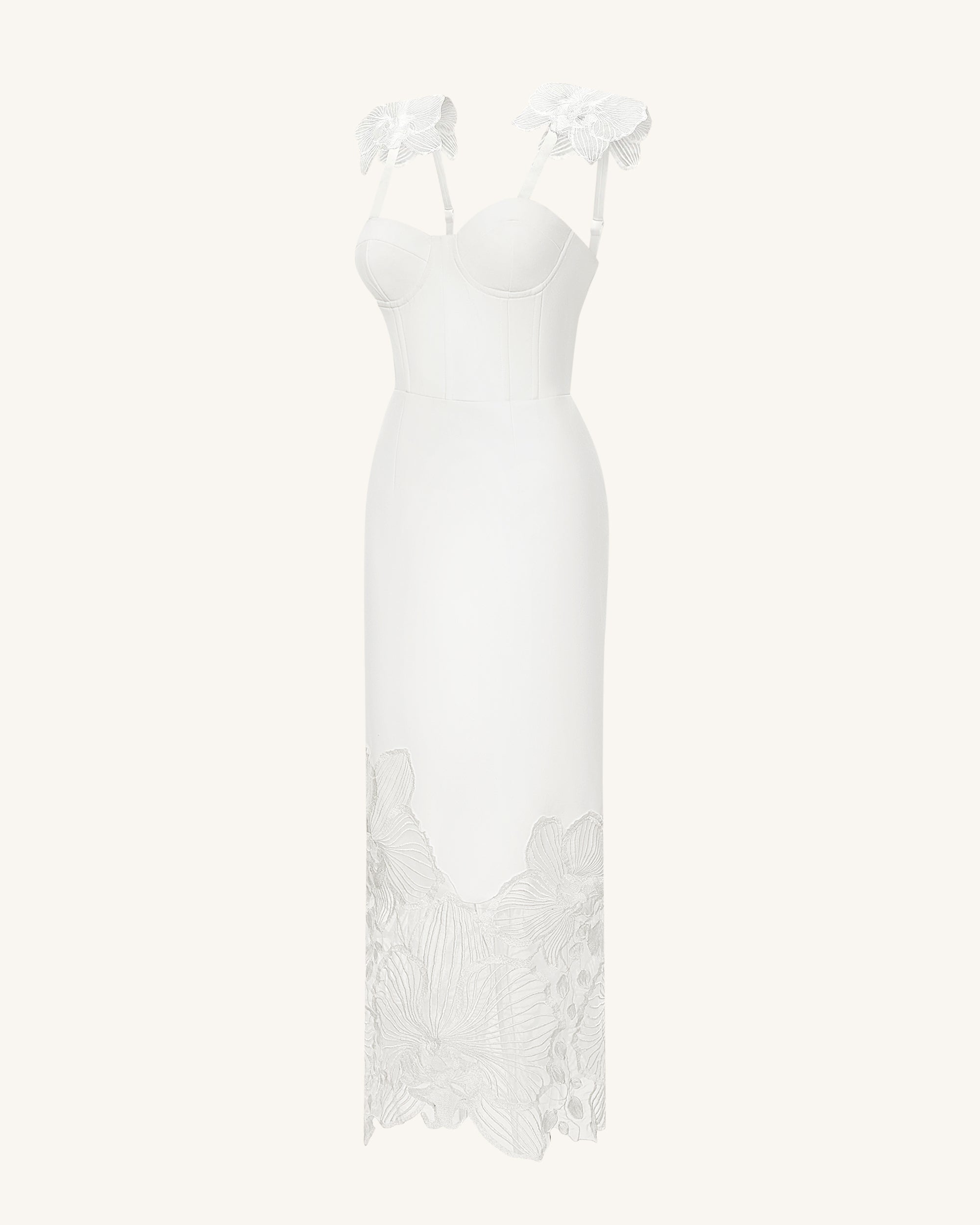 Orchid Embroidered Corset Dress - White - Image 3