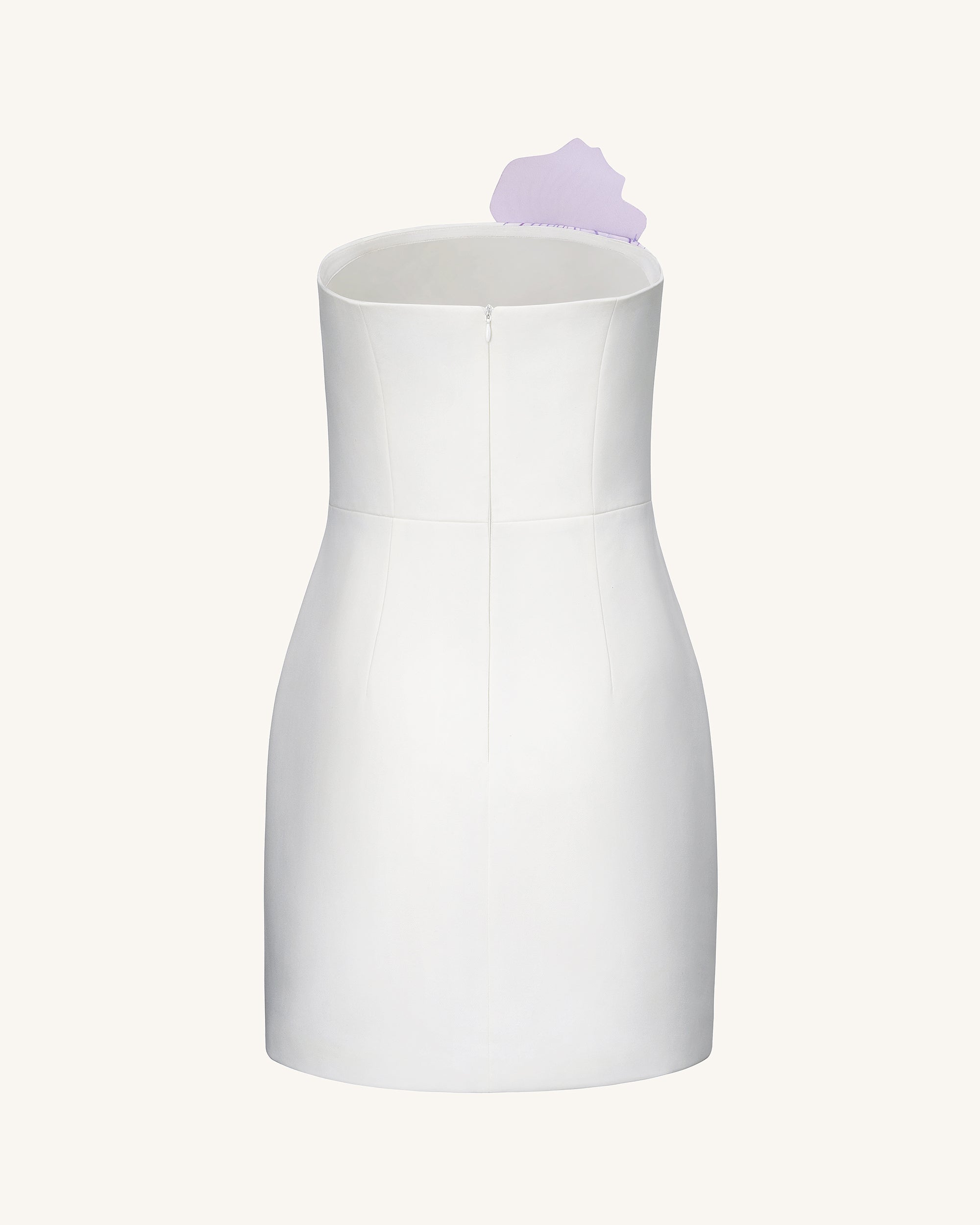 Slipper Orchid Appliqué Mini Dress - White - Image 6