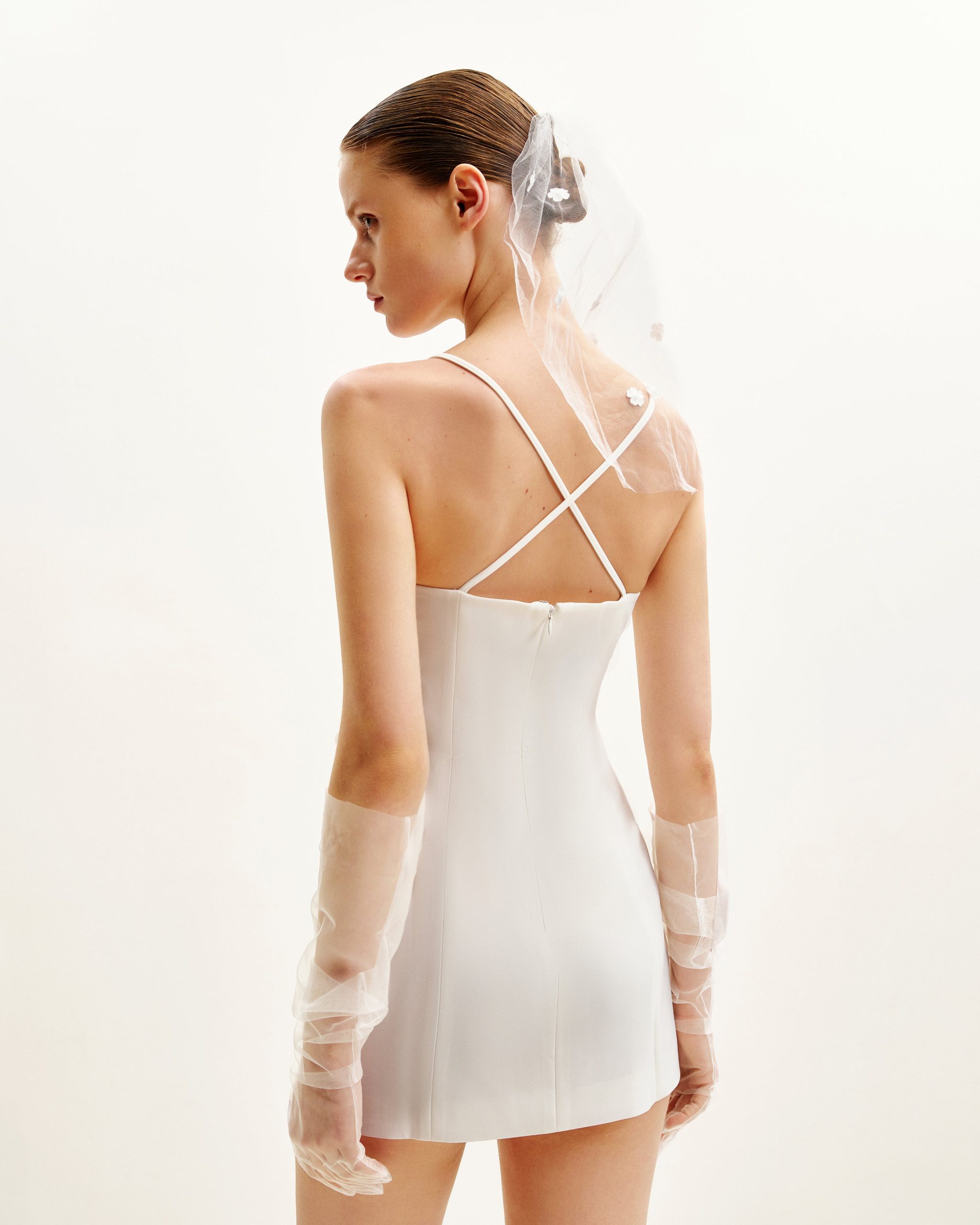 Floral Embrace Sleeveless Gown - White - Image 3