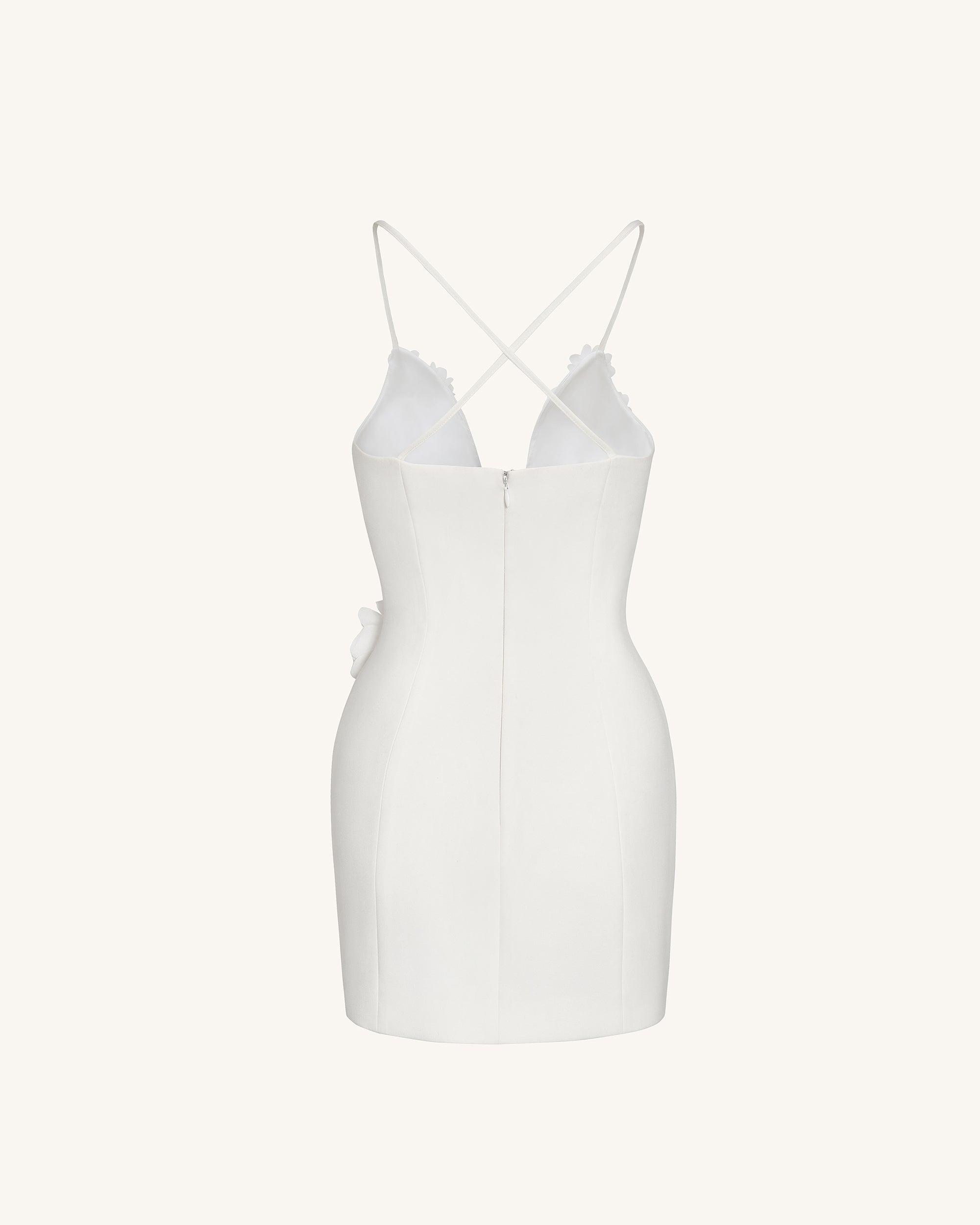Floral Embrace Sleeveless Gown - White - Image 6