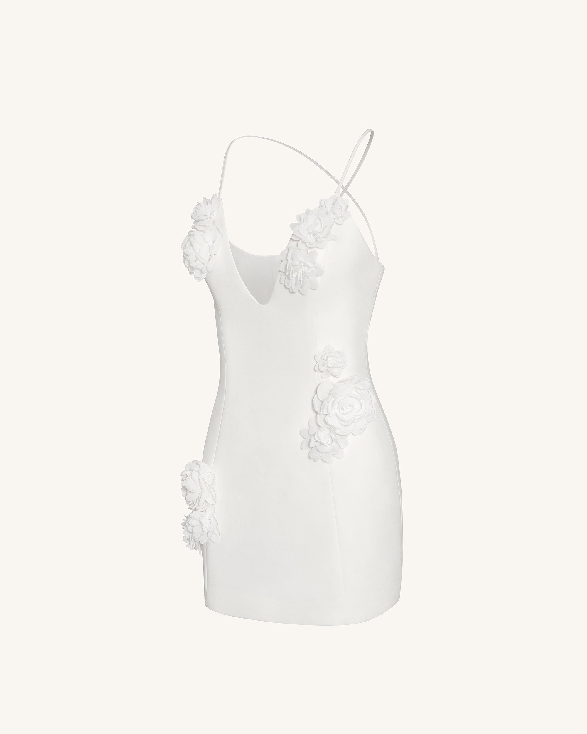 Floral Embrace Sleeveless Gown - White - Image 5