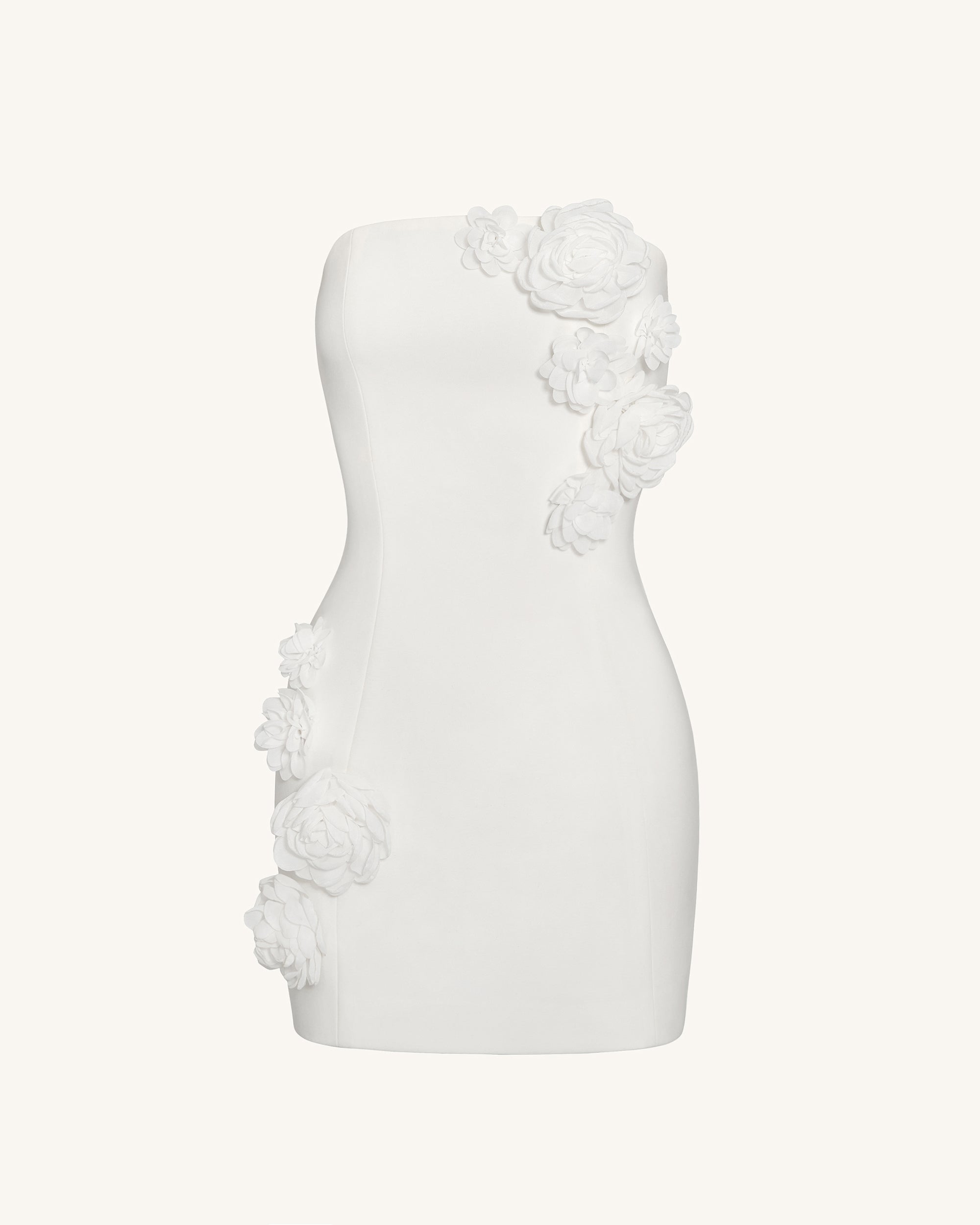 Blossoming Elegance Strapless Dress - White - Image 4