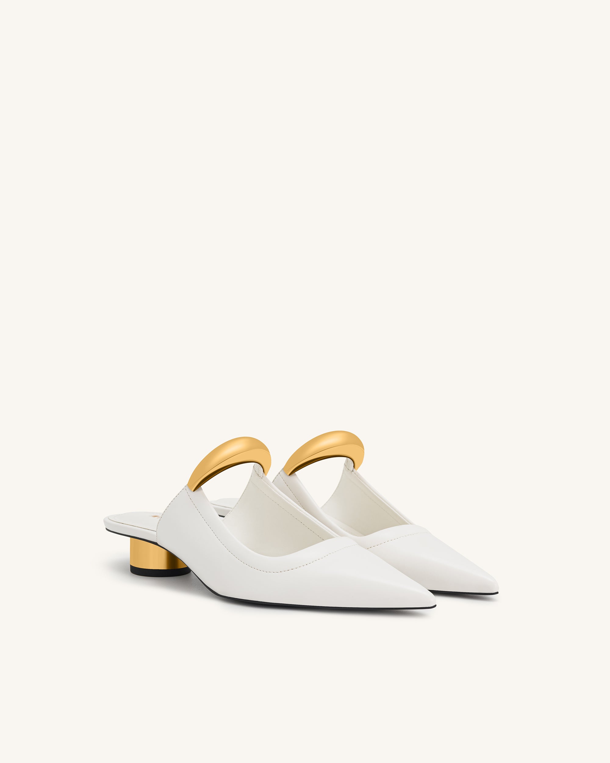 Helena Pierced Mules - White - Image 2