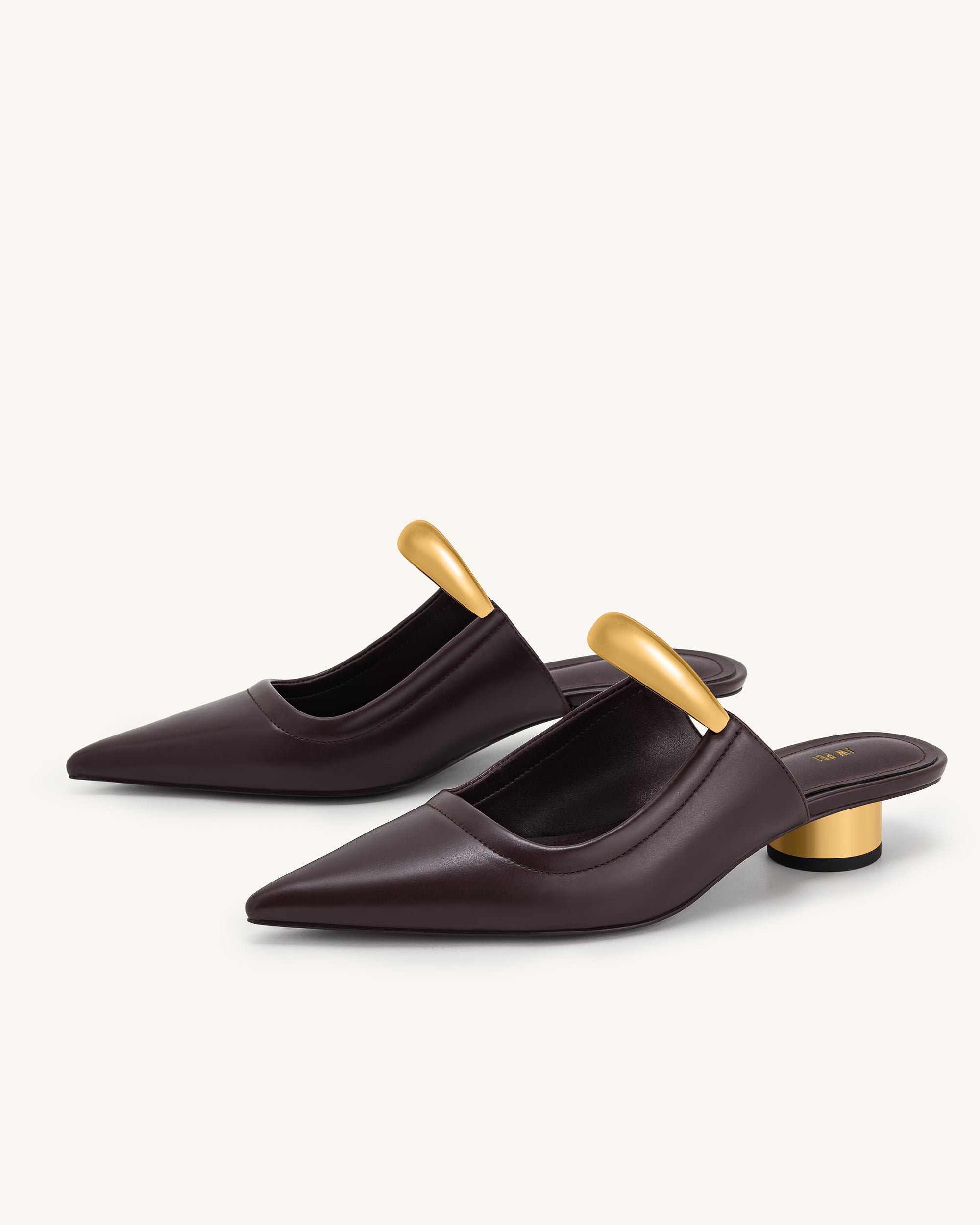 Helena Pierced Mules- Claret Red - Image 2