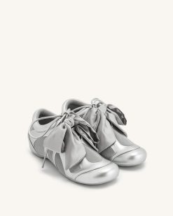 Alternative view of Rosie Metallic Bow Tie Low Top Sneakers - Silver