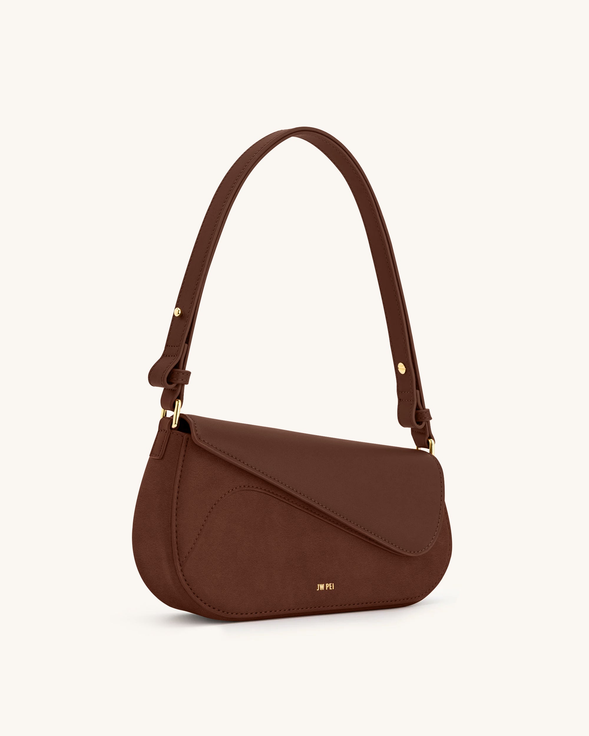 Addisyn Faux Suede Panel Shoulder Bag - Mocha Brown - Image 2