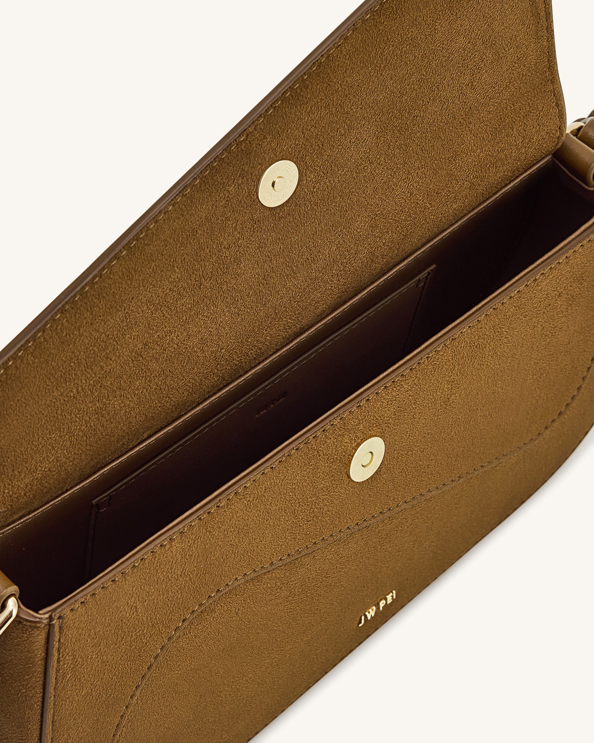 Addisyn Faux Suede Panel Shoulder Bag - Olive - Image 4