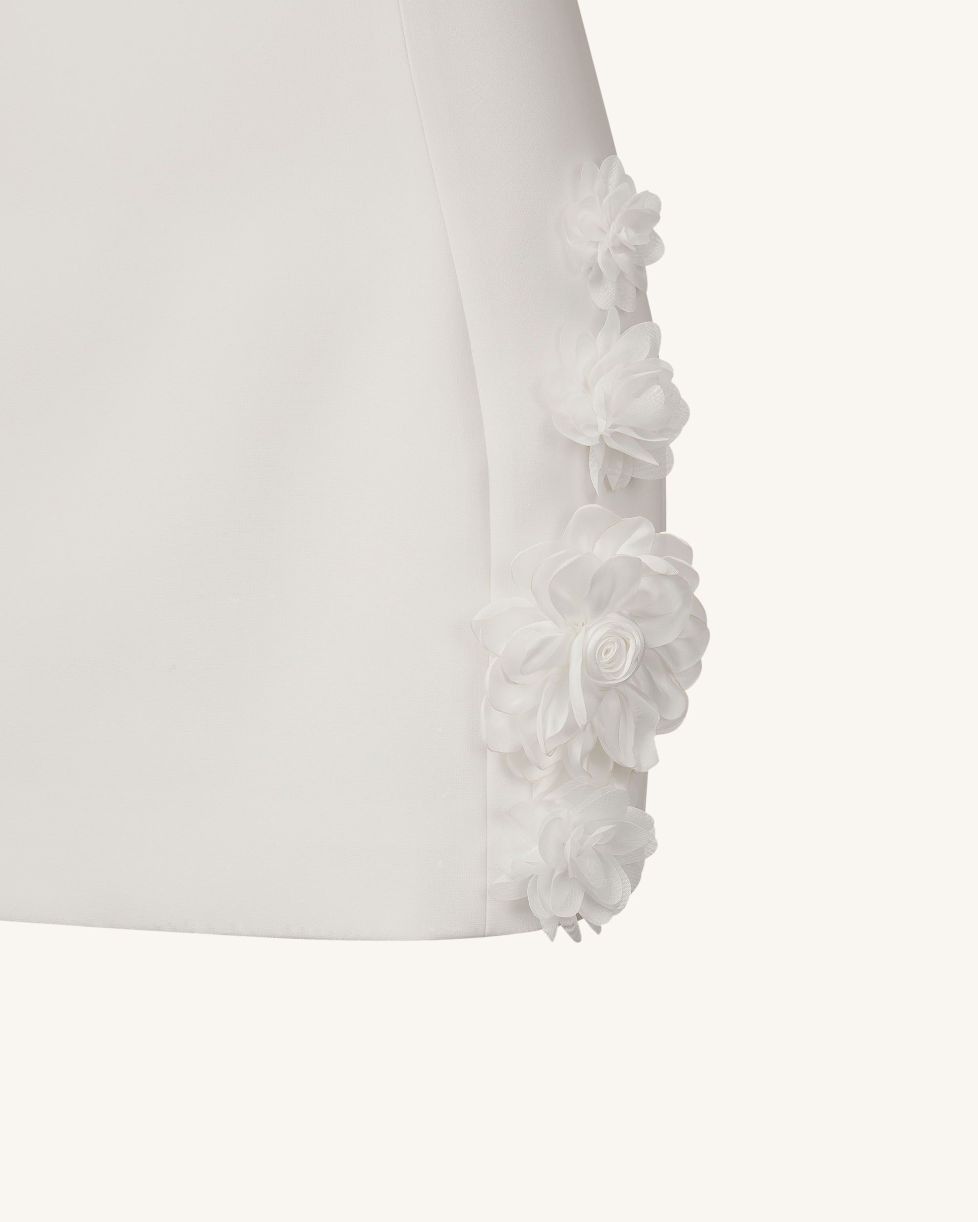 Elaina White Rosette Applique Mini Dress - White - Image 7