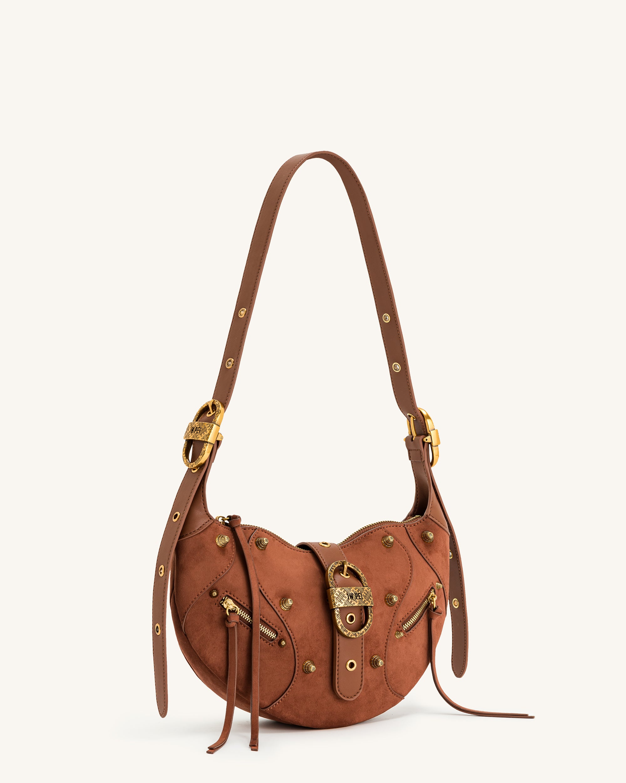 Tessa Suede Shoulder Bag - Dark Birch Brown - Image 2