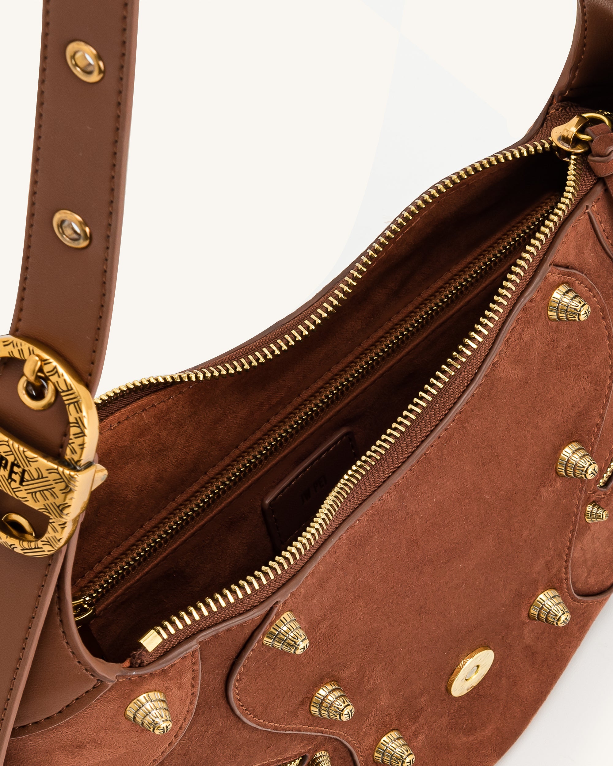 Tessa Suede Shoulder Bag - Dark Birch Brown - Image 4