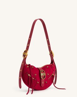Alternative view of Tessa Suede Shoulder Bag - Deep Magenta