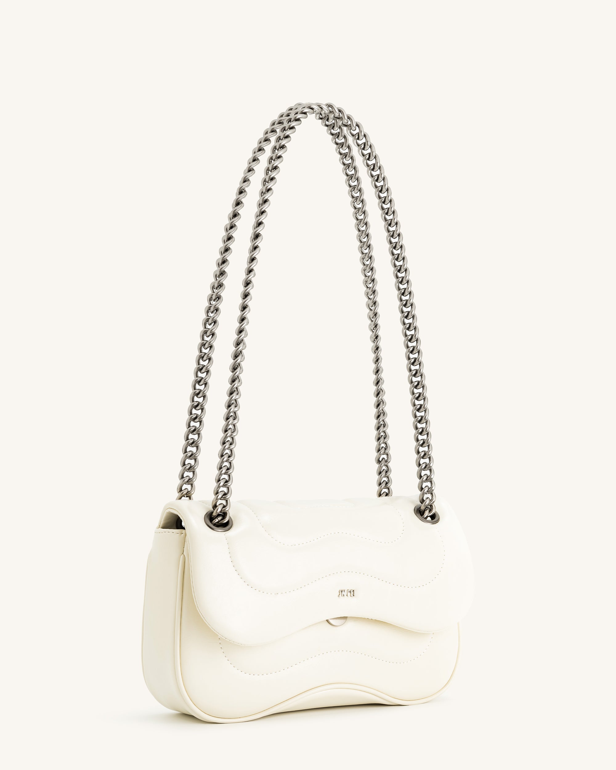 Tina Quilted Chain Crossbody - Ivory - Image 2
