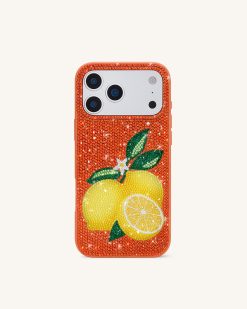 Alternative view of Lemon Artificial Crystal Phone Case - Orange
