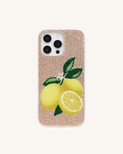 Alternative view of Lemon Artificial Crystal Phone Case - Gold