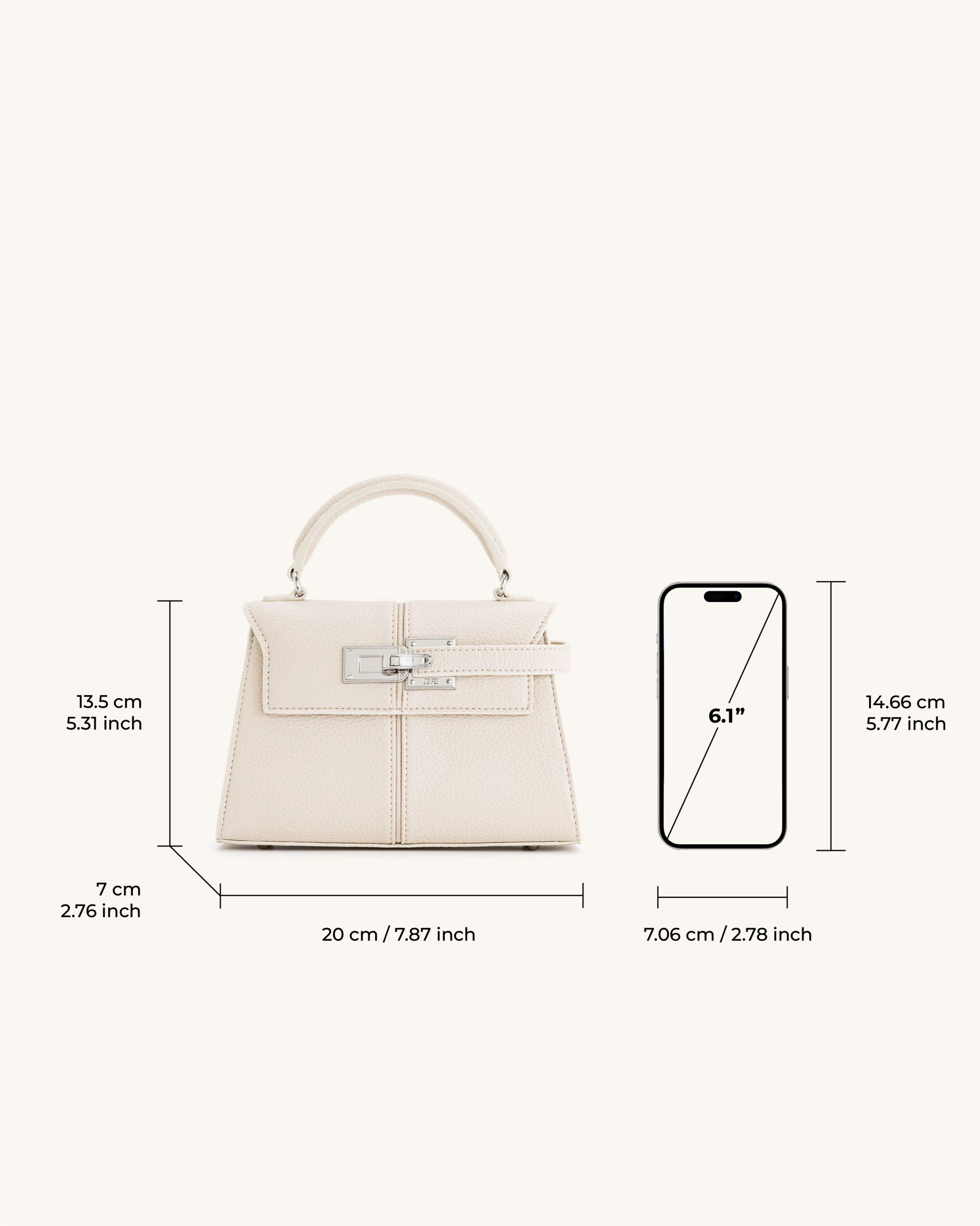 Elise Top Handle Bag - White - Image 6