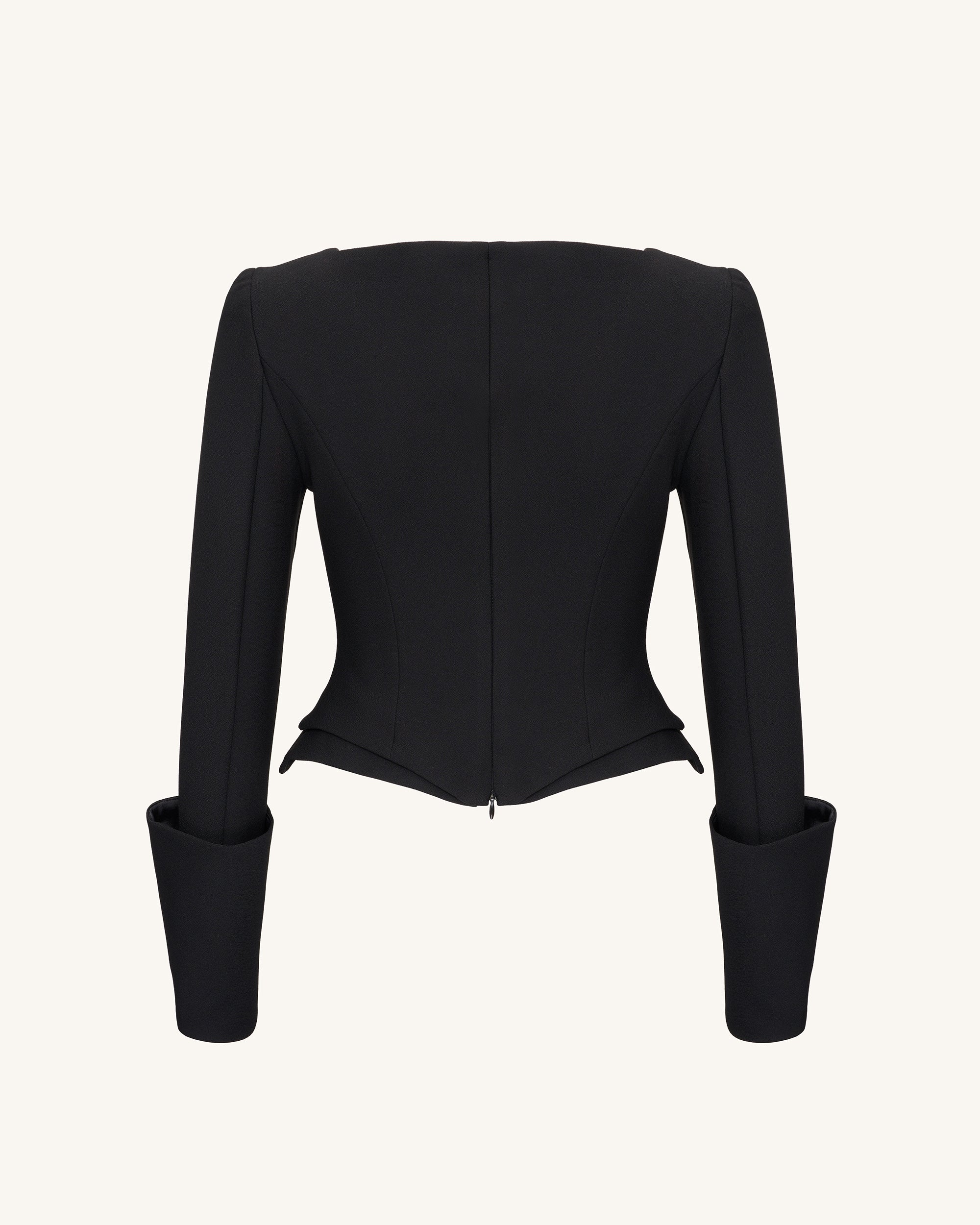 Lydia Corset-Inspired Blazer - Black - Image 5
