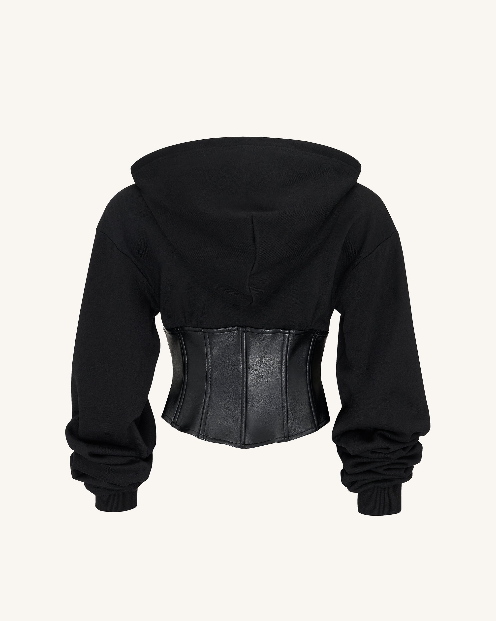 Valentina Structured Corset Hoodie - Black - Image 6