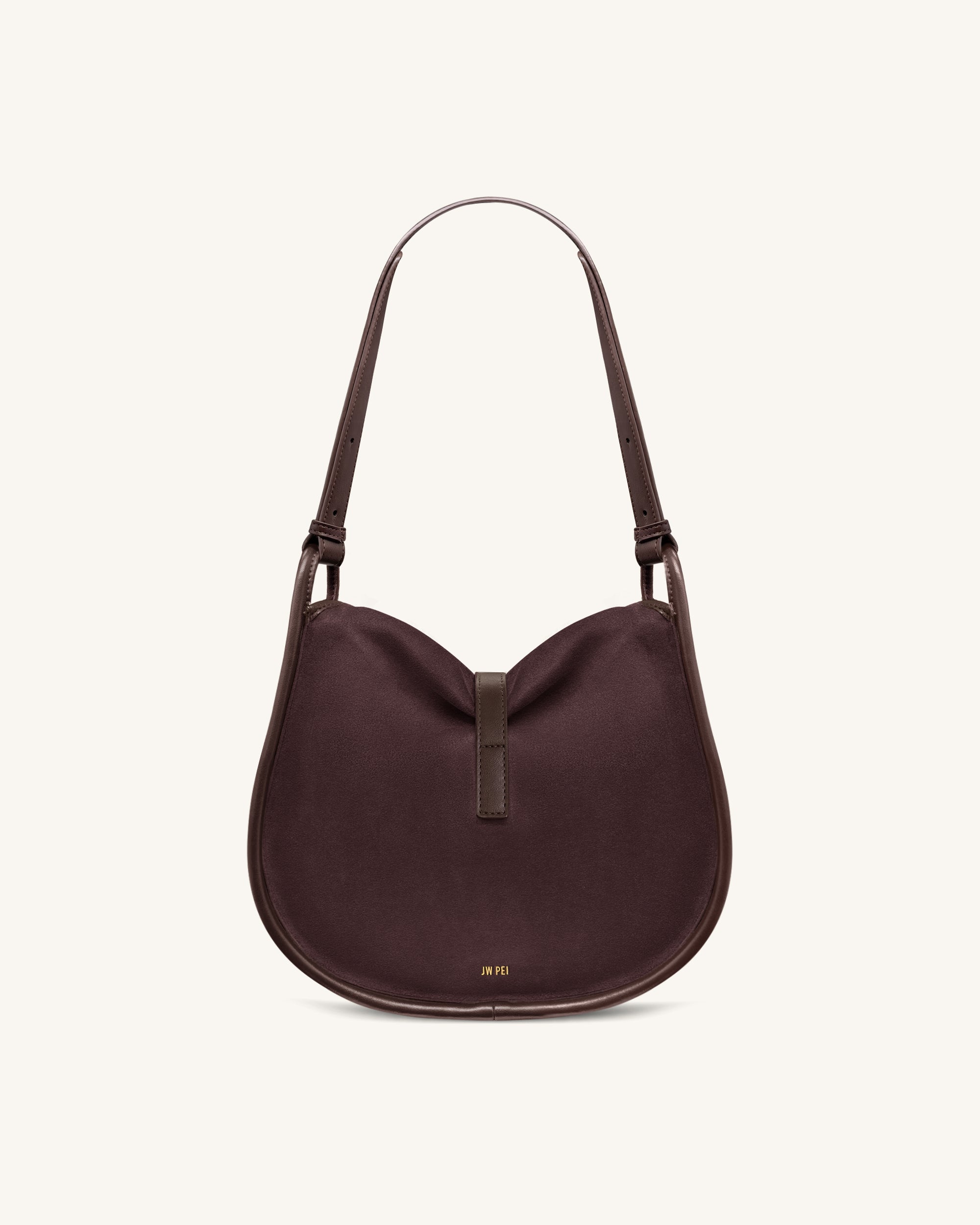 Arla Small Faux Suede Hobo Bag - Chocolate - Image 4