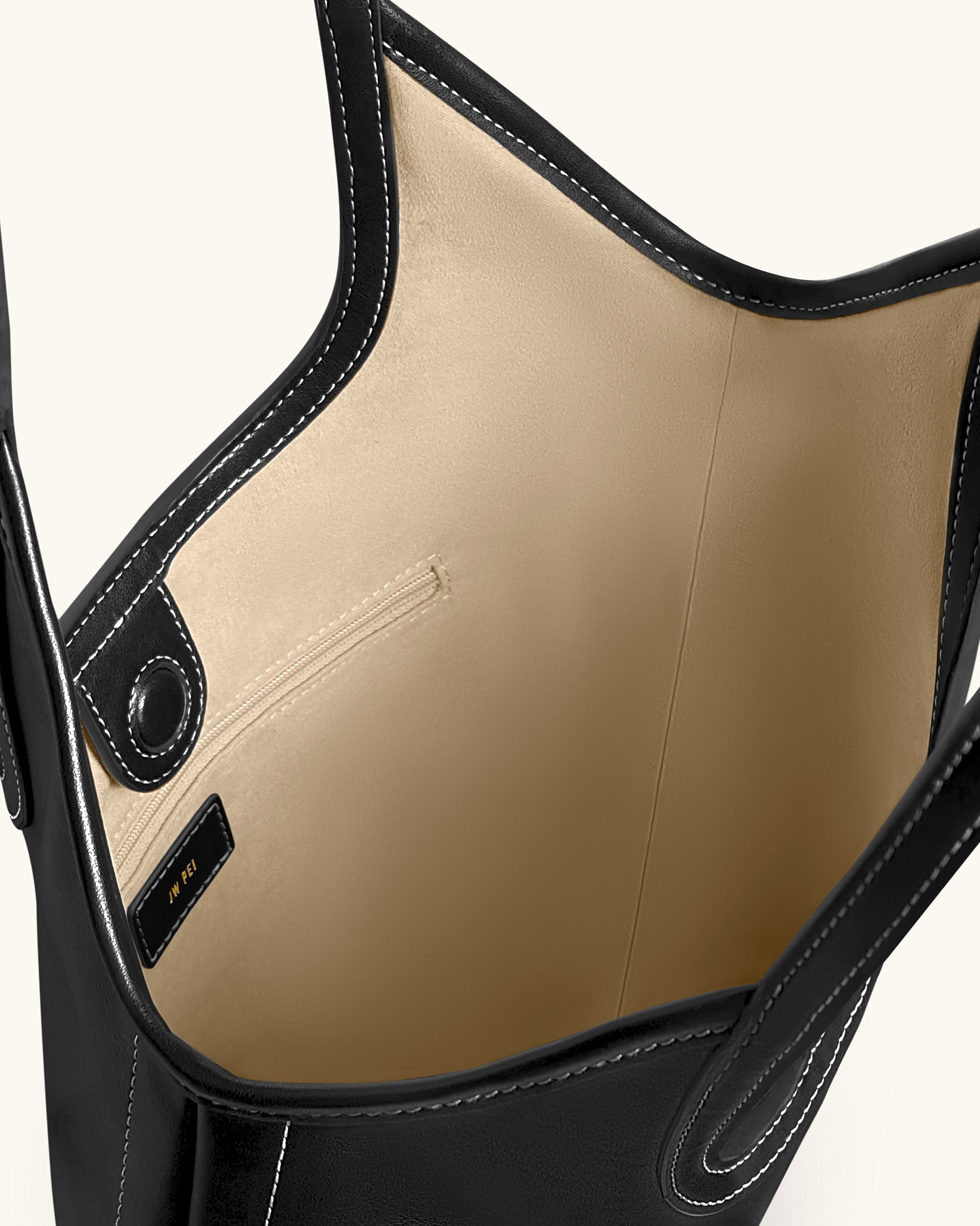 Brooke Belted Embellished Shoulder Tote Bag - Black - Image 4