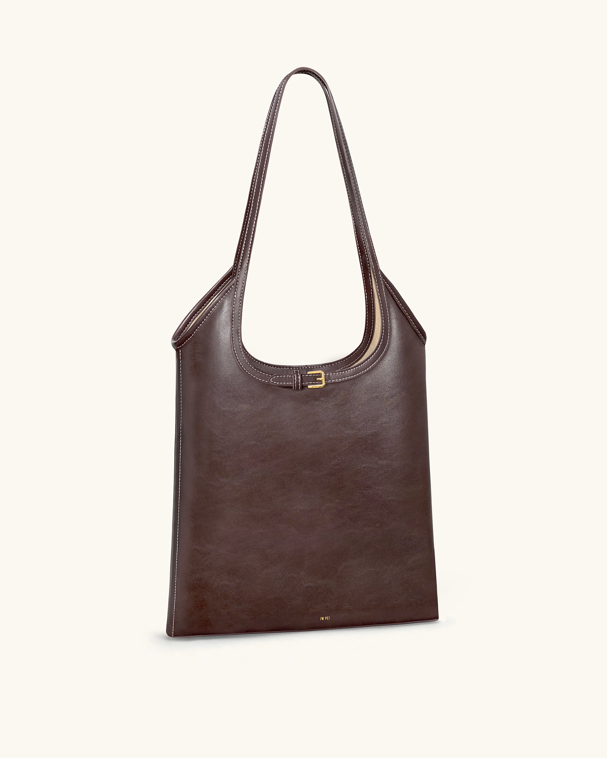 Brooke Belted Embellished Shoulder Tote Bag - Dark Brown - Image 2