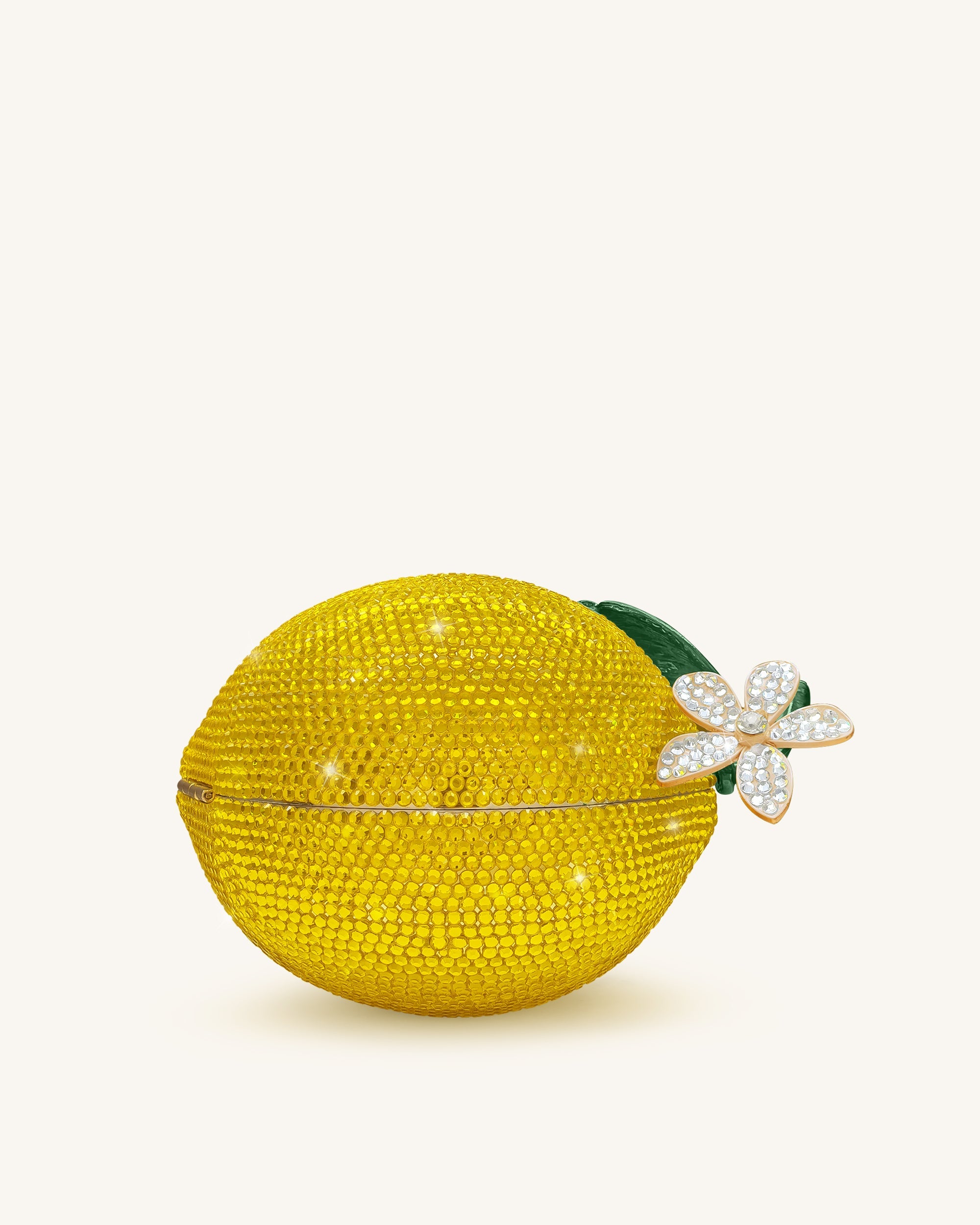 Lemon-Inspired Rhinestone Clutch - Yellow - Image 2