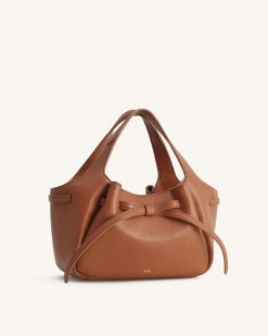 Alternative view of Mabel Soft Bow Tote Bag - Caramel Brown