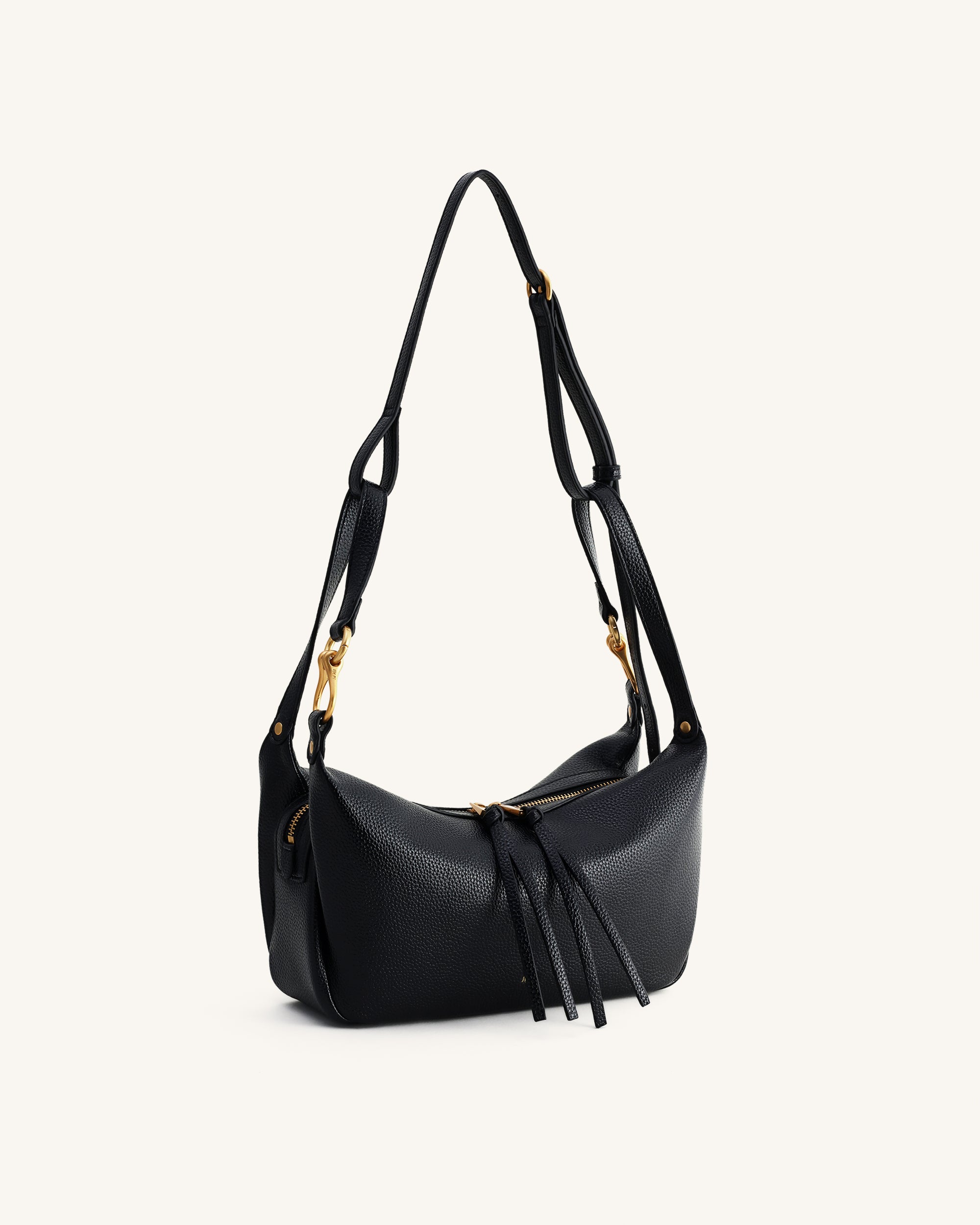Selia Soft-Grain Crossbody Bag - Black - Image 3