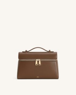 Thea Large Top Handle Bag - Mocha Brown