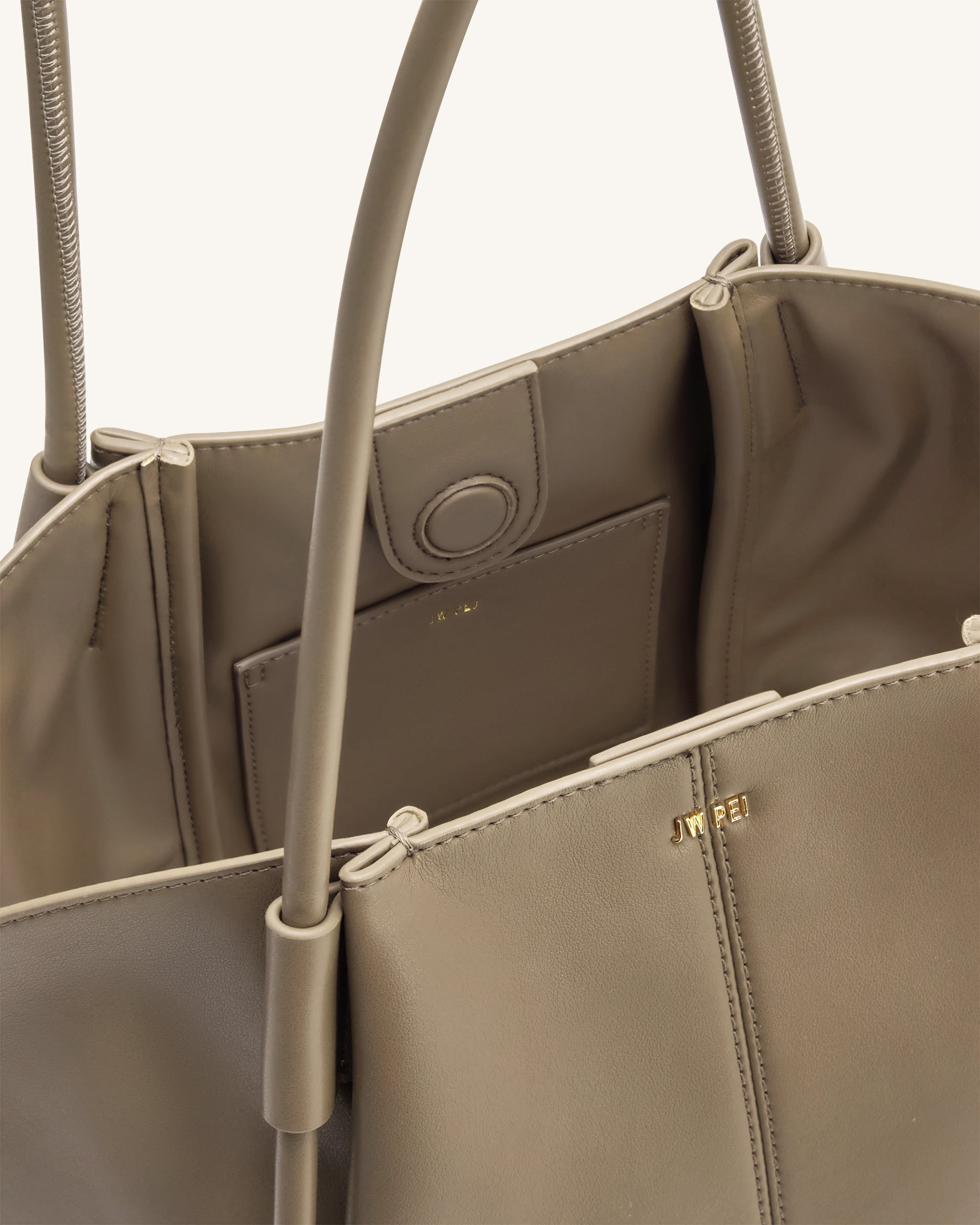 Nala Wide Tote Bag - Taupe - Image 5