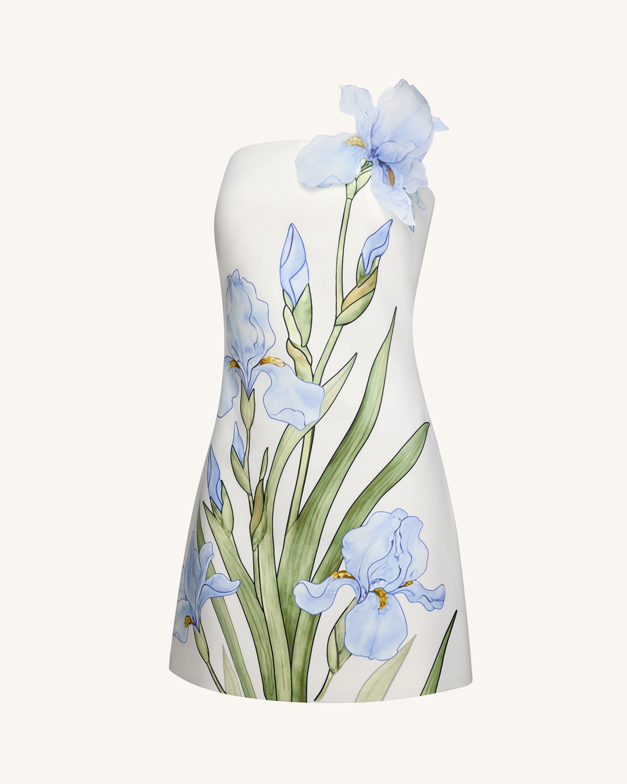 Floral Printed Mini Dress - White - Image 5