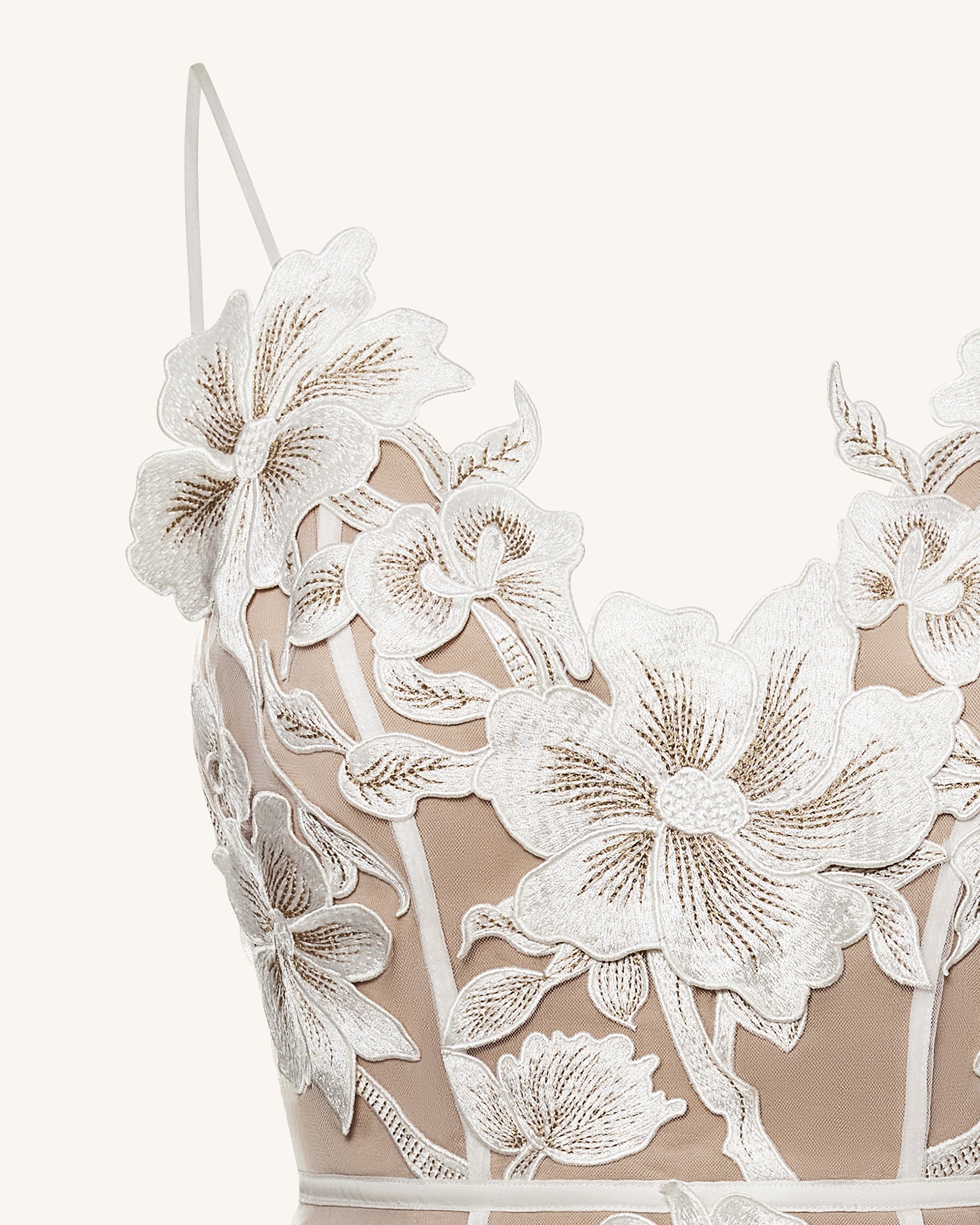 Floral Sling Mini Dress - White - Image 5