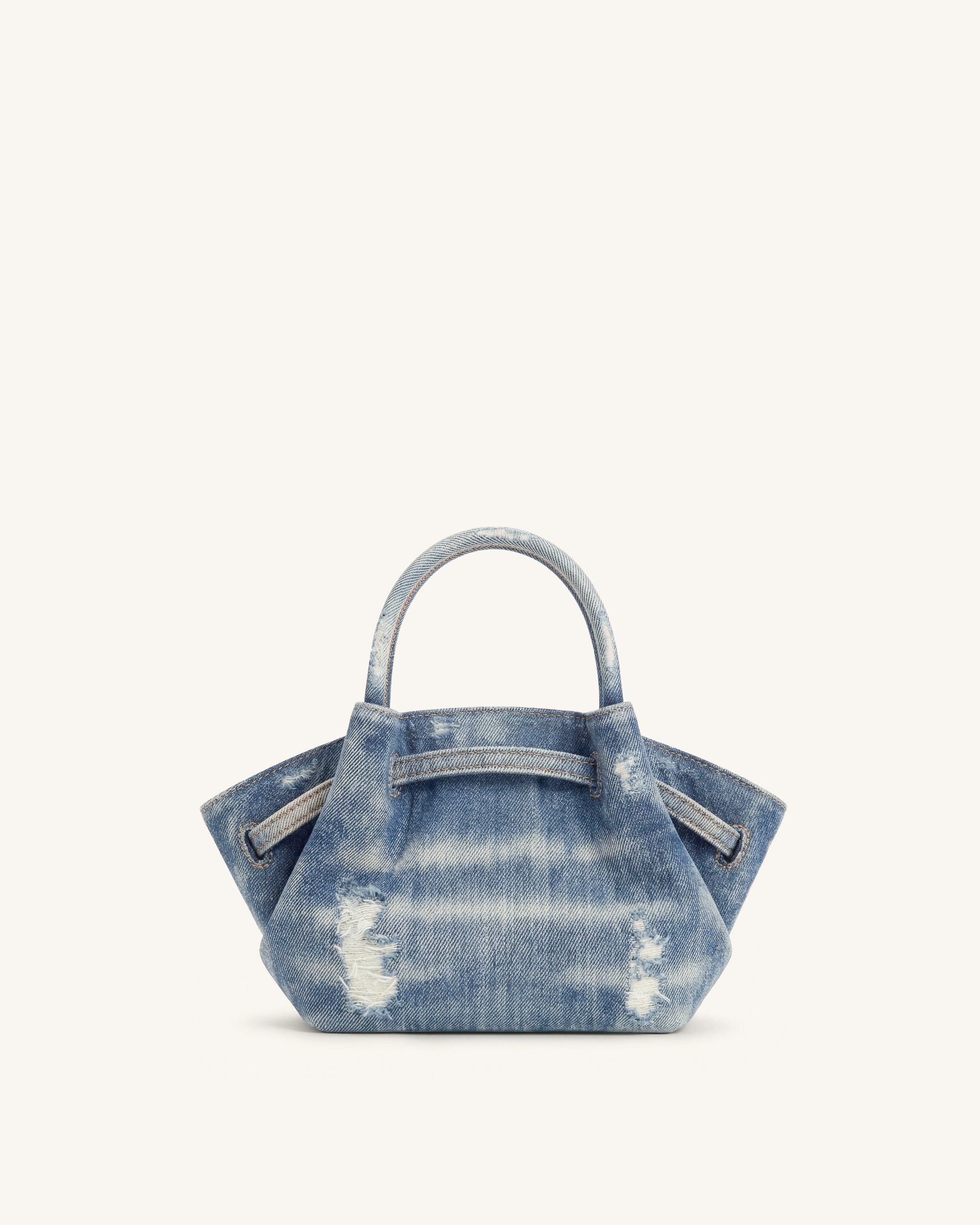 Hana Mini Denim Tote Bag - Blue - Image 3
