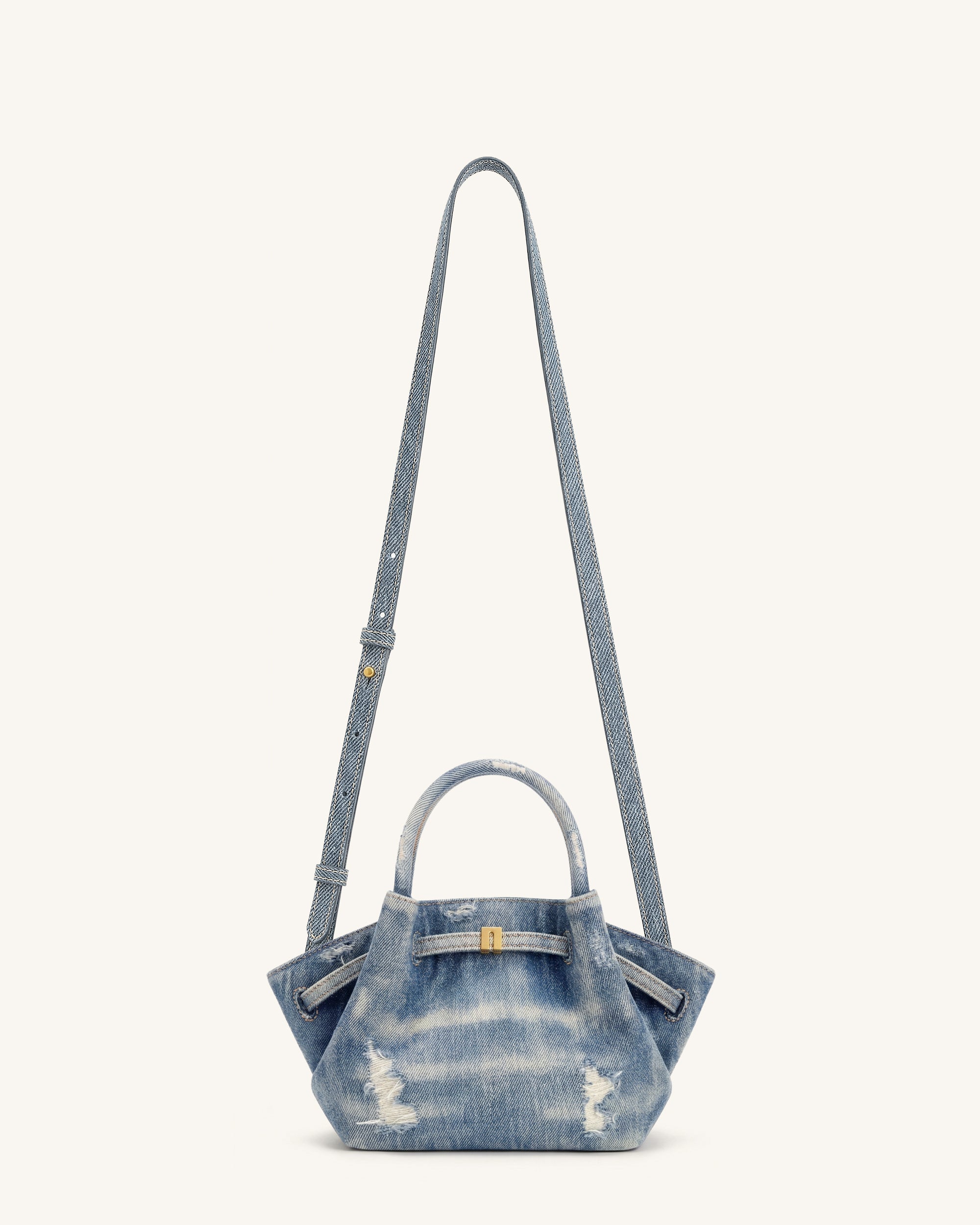 Hana Mini Denim Tote Bag - Blue - Image 5