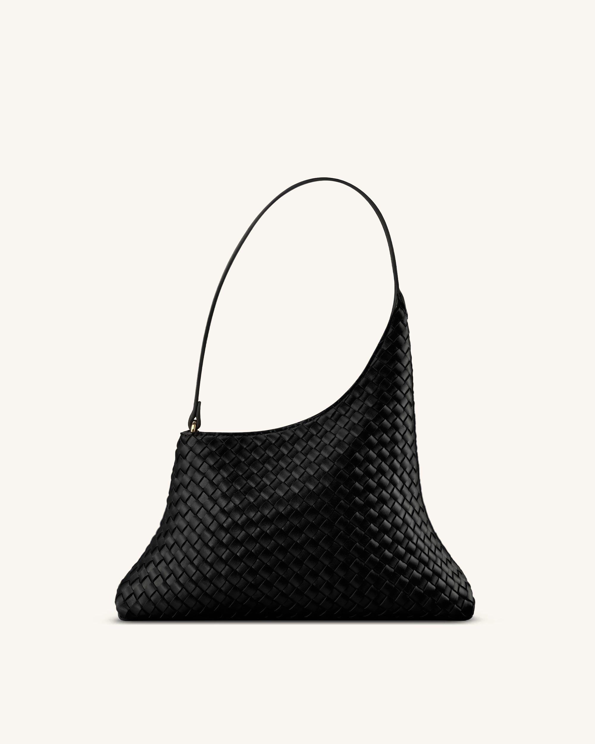 Lyra Woven Shoulder Bag - Black - Image 3