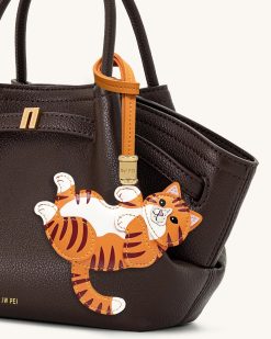 Alternative view of Playful Cat Bag Charm - Orange