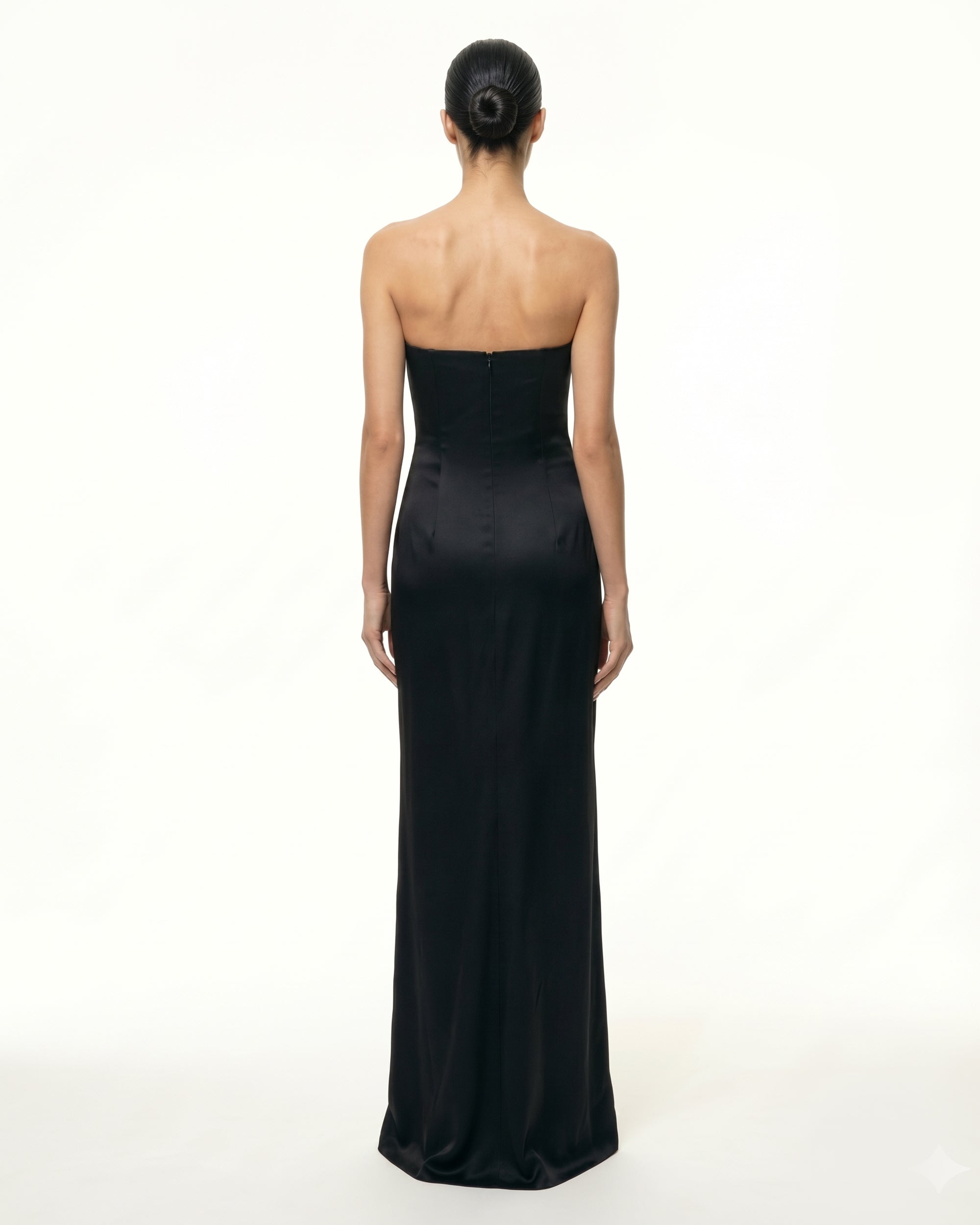 Iris Floral-Appliqué Strapless Maxi Dress - Black - Image 2