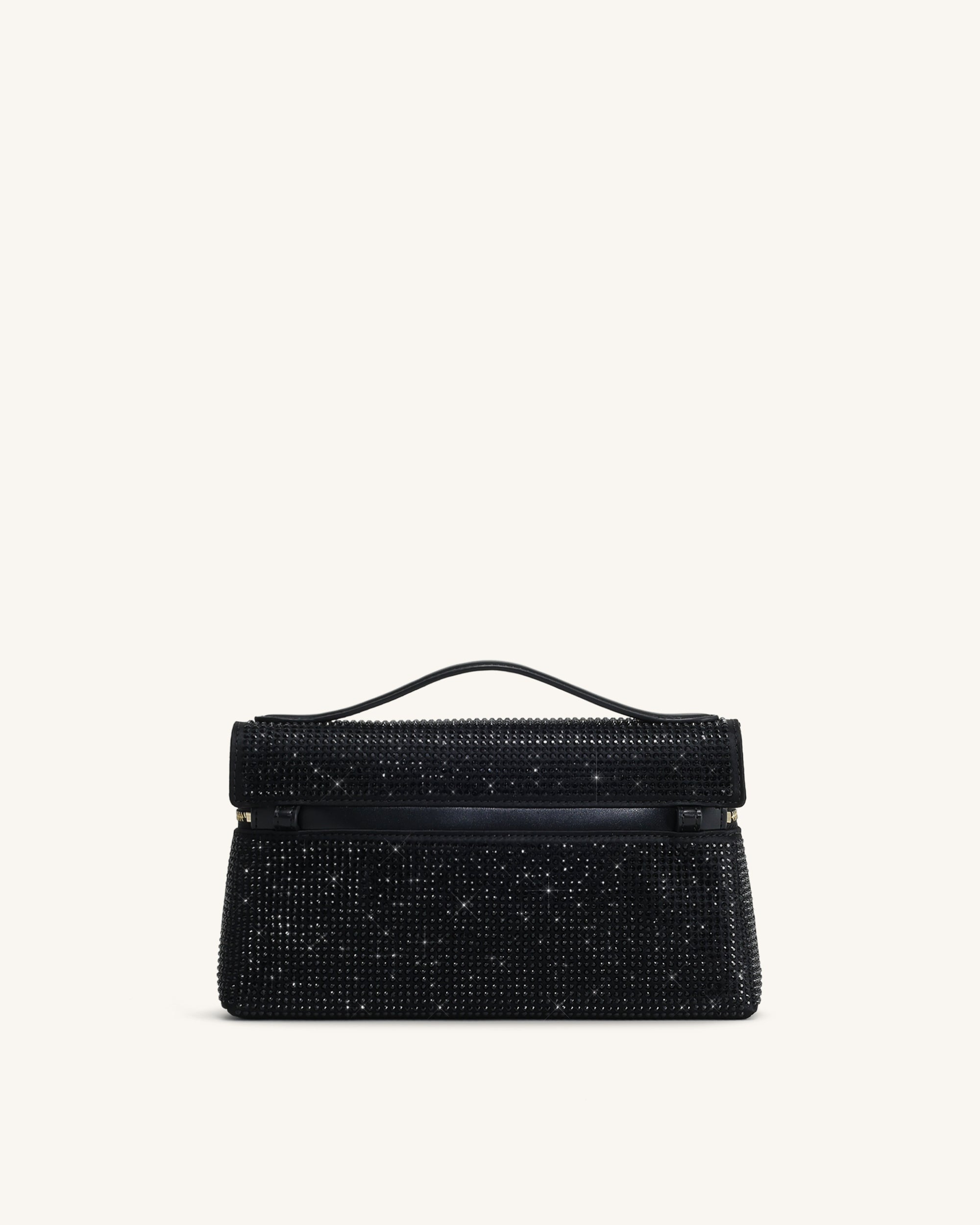 Thea Artificial Crystal Top Handle Bag - Black - Image 3