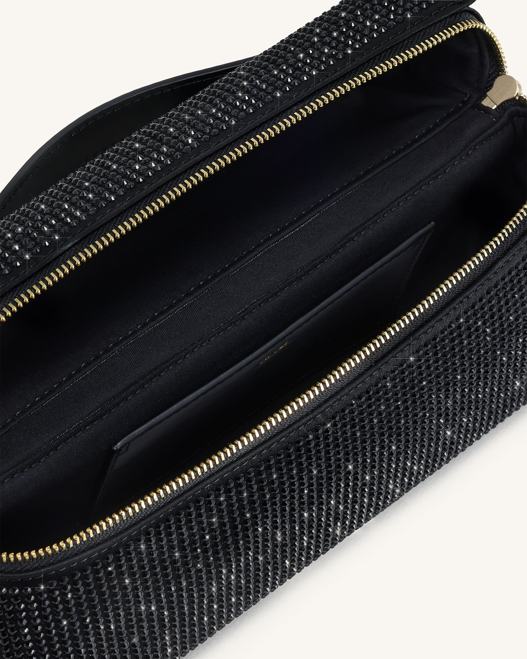 Thea Artificial Crystal Top Handle Bag - Black - Image 4