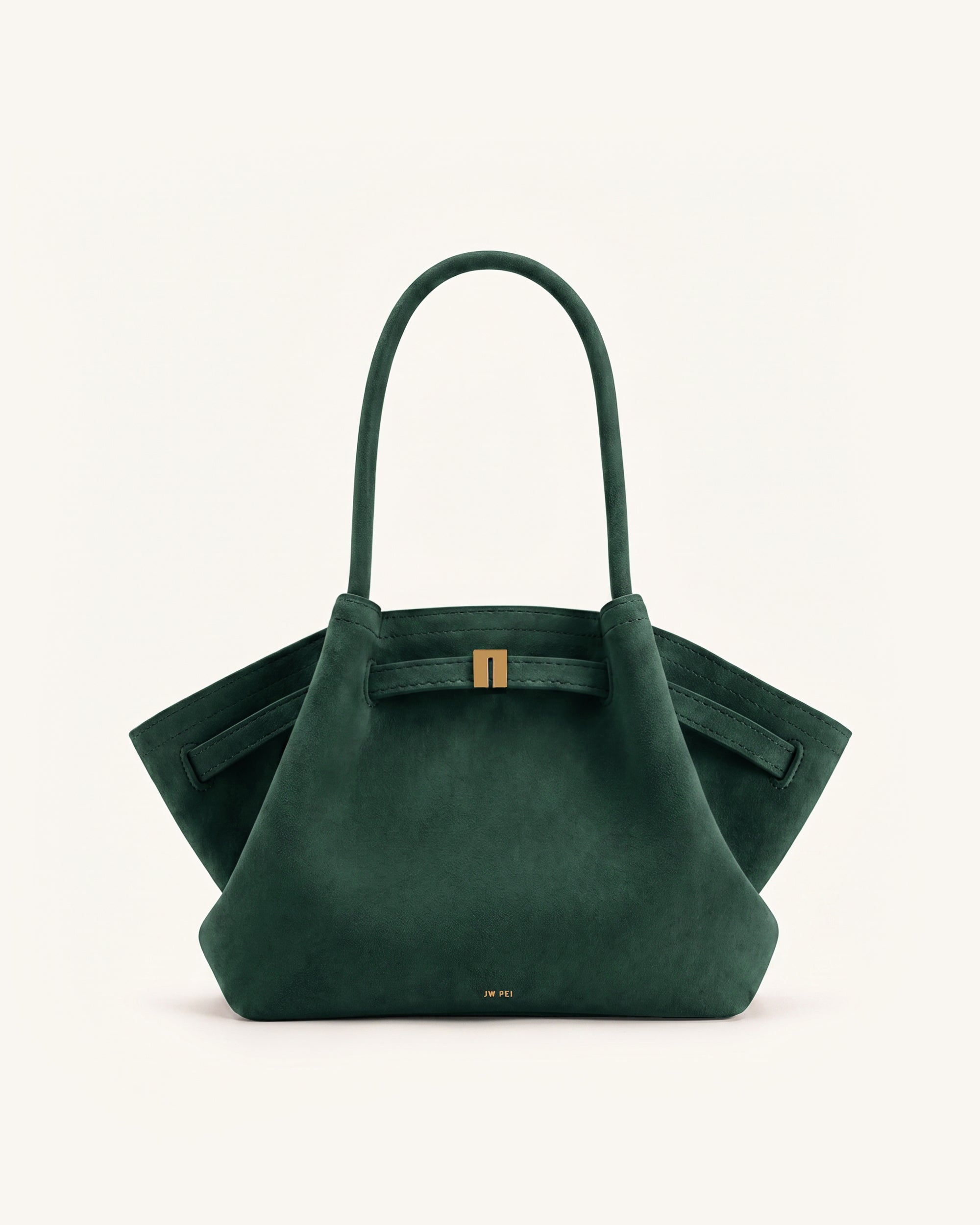Hana Medium Faux Suede Tote Bag - Forest Green