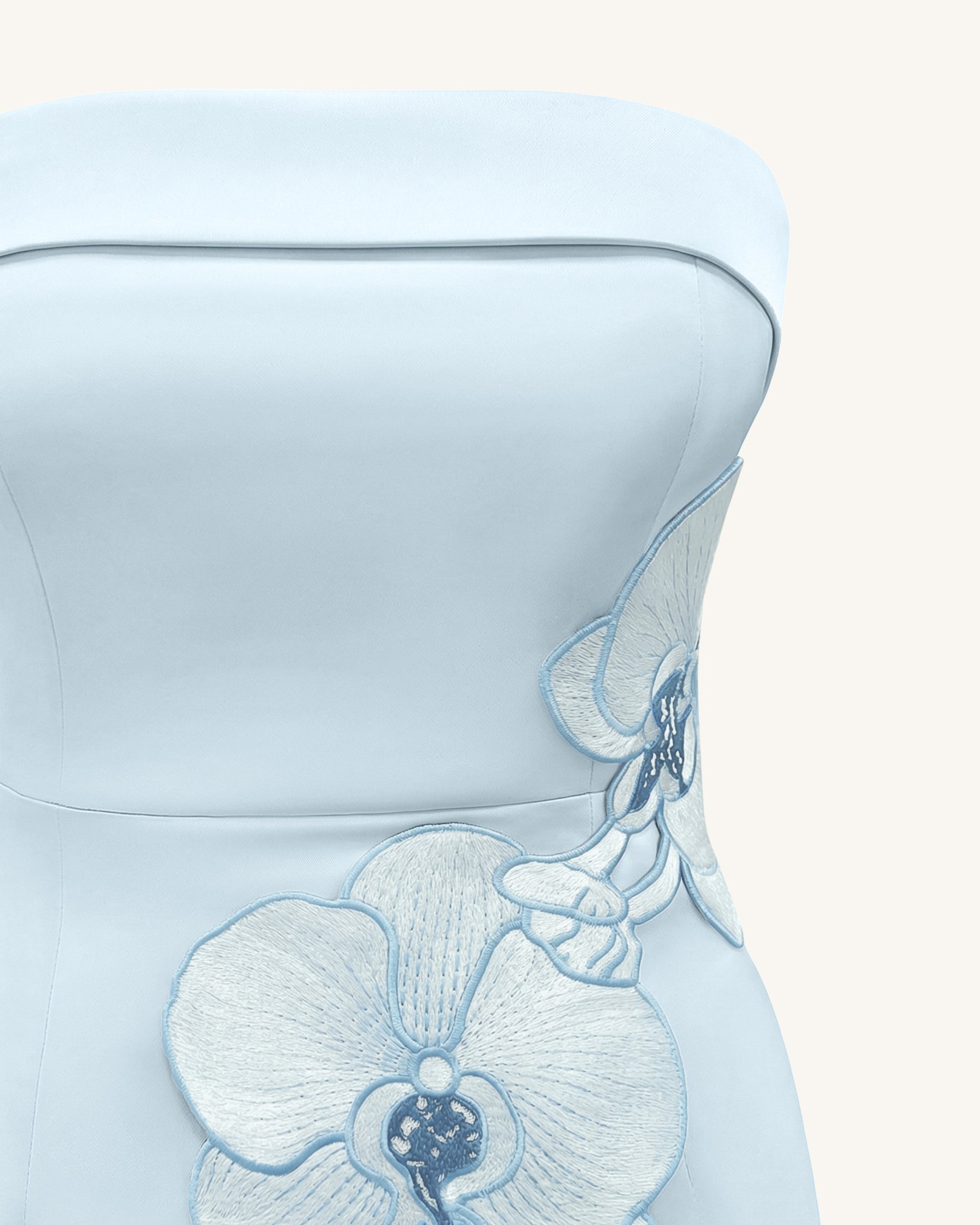 Orchid Embroidered Dress - Light Blue - Image 6