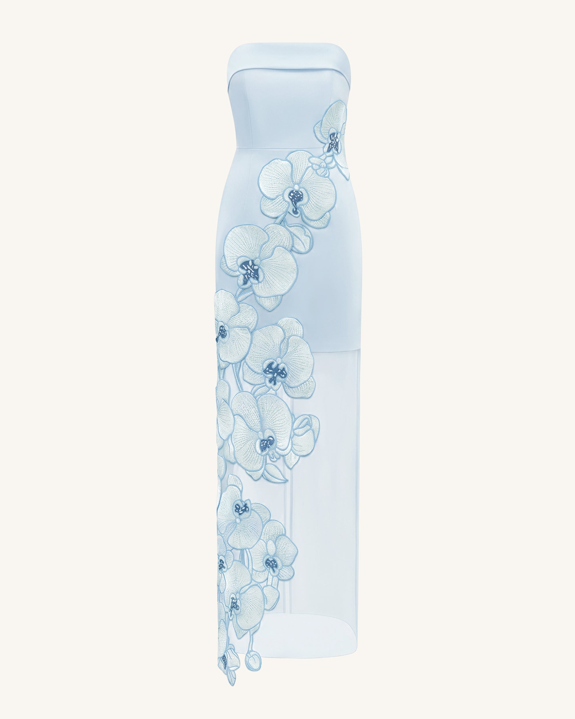 Orchid Embroidered Dress - Light Blue - Image 3