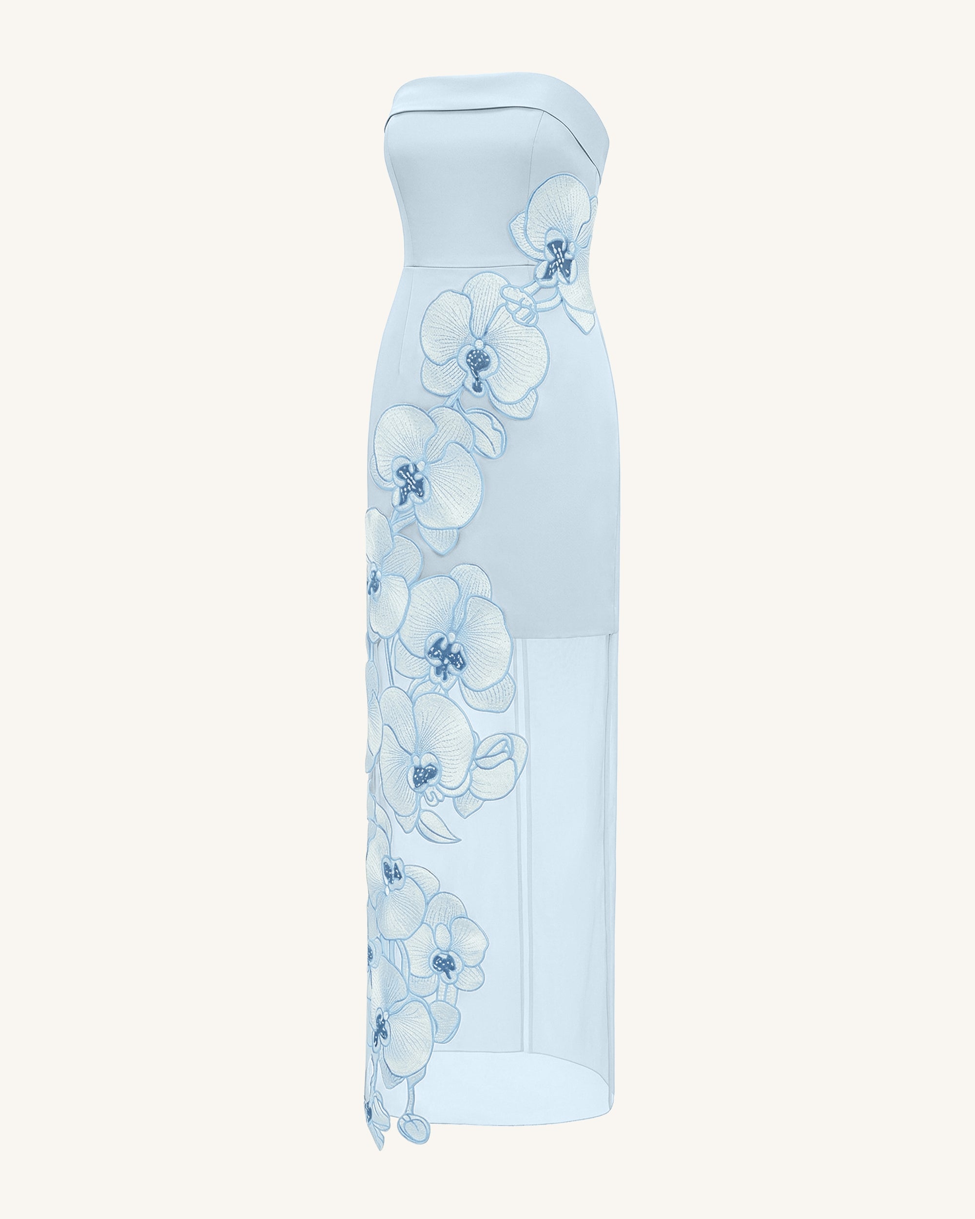 Orchid Embroidered Dress - Light Blue - Image 4