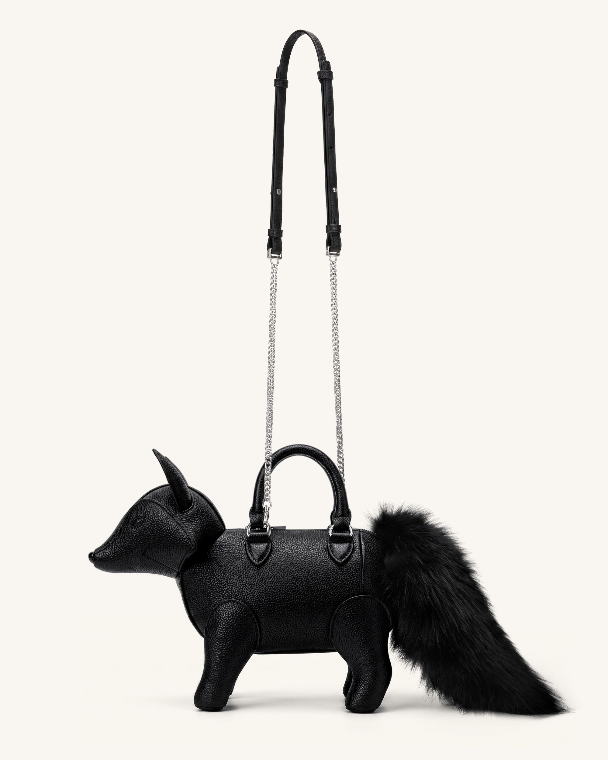 Kai Fox Shaped Top Handle Bag - Black - Image 2