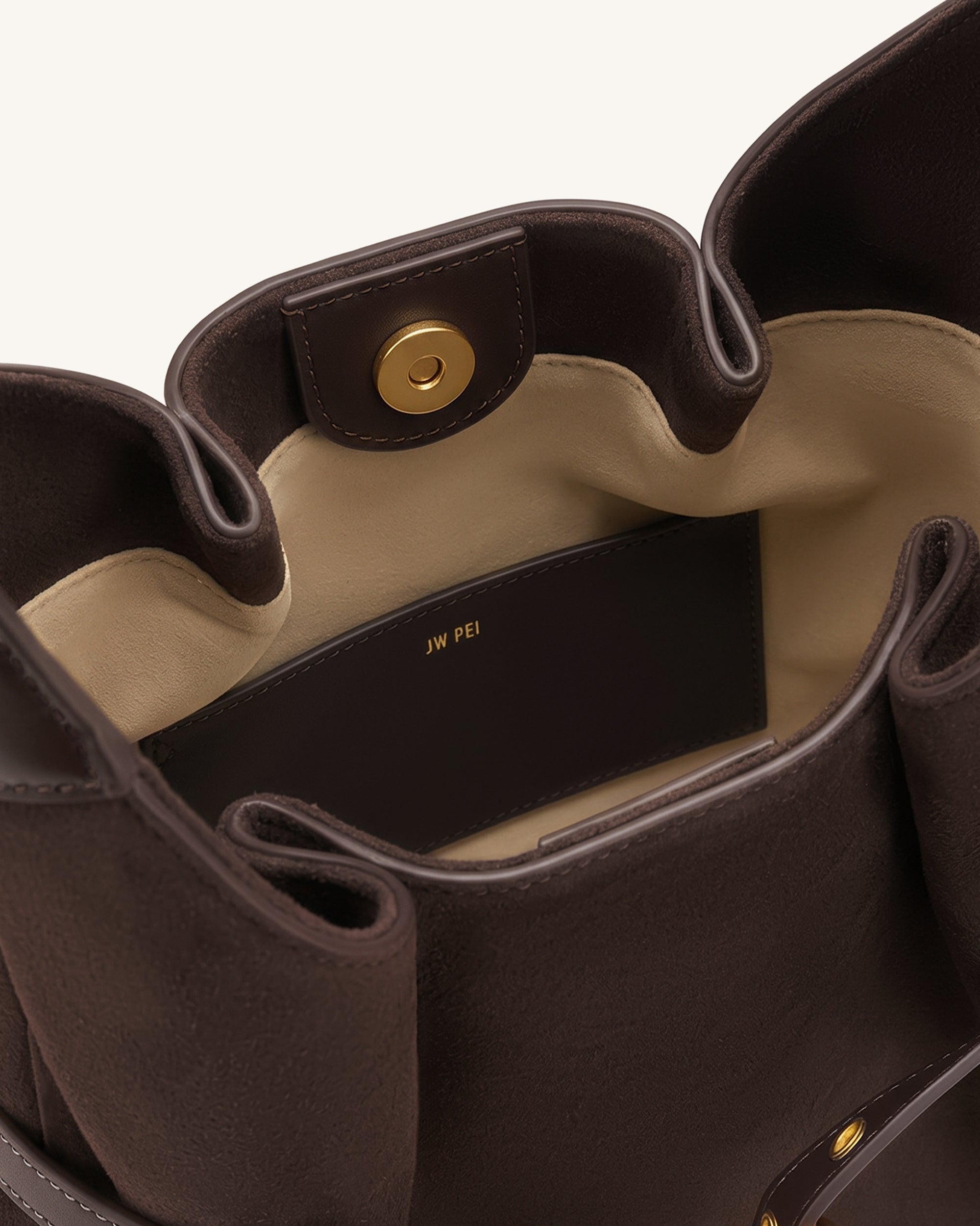 Alina Faux Suede Hobo Bag - Chocolate Brown - Image 4