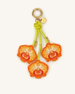 Orchid Bag Charm - Bright Orange