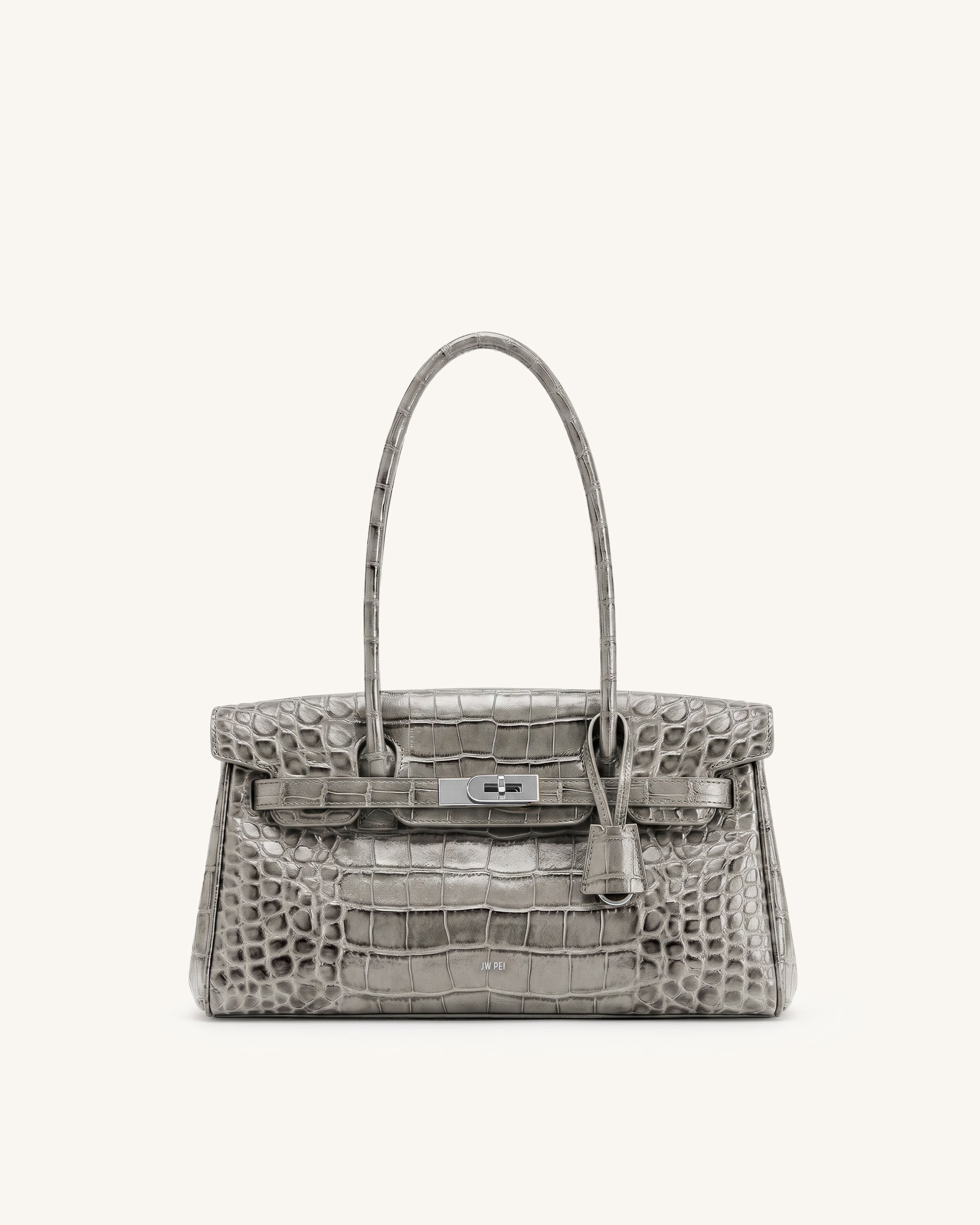 Yara Shoulder Bag - Grey Croc