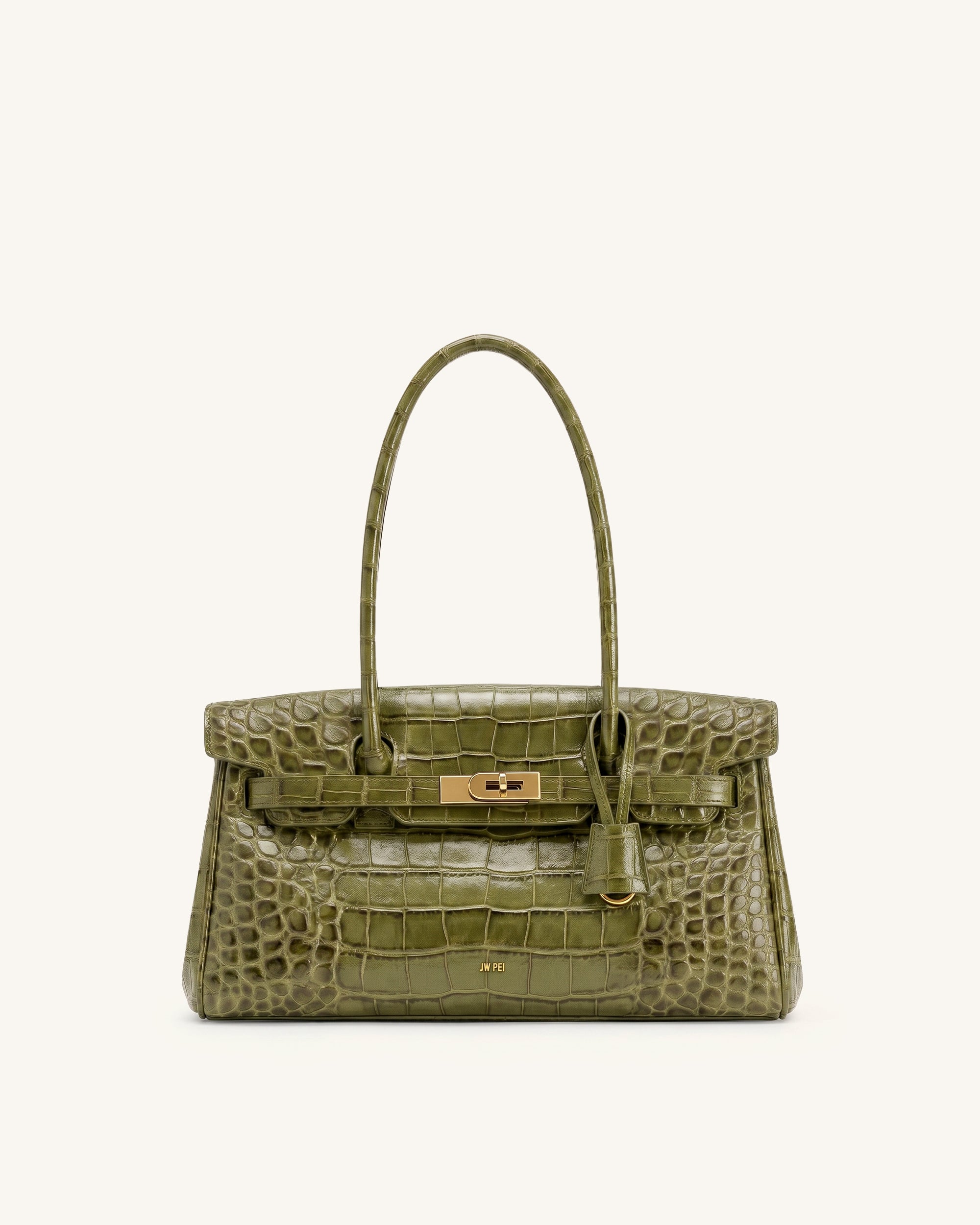 Yara Shoulder Bag - Grass Green Croc