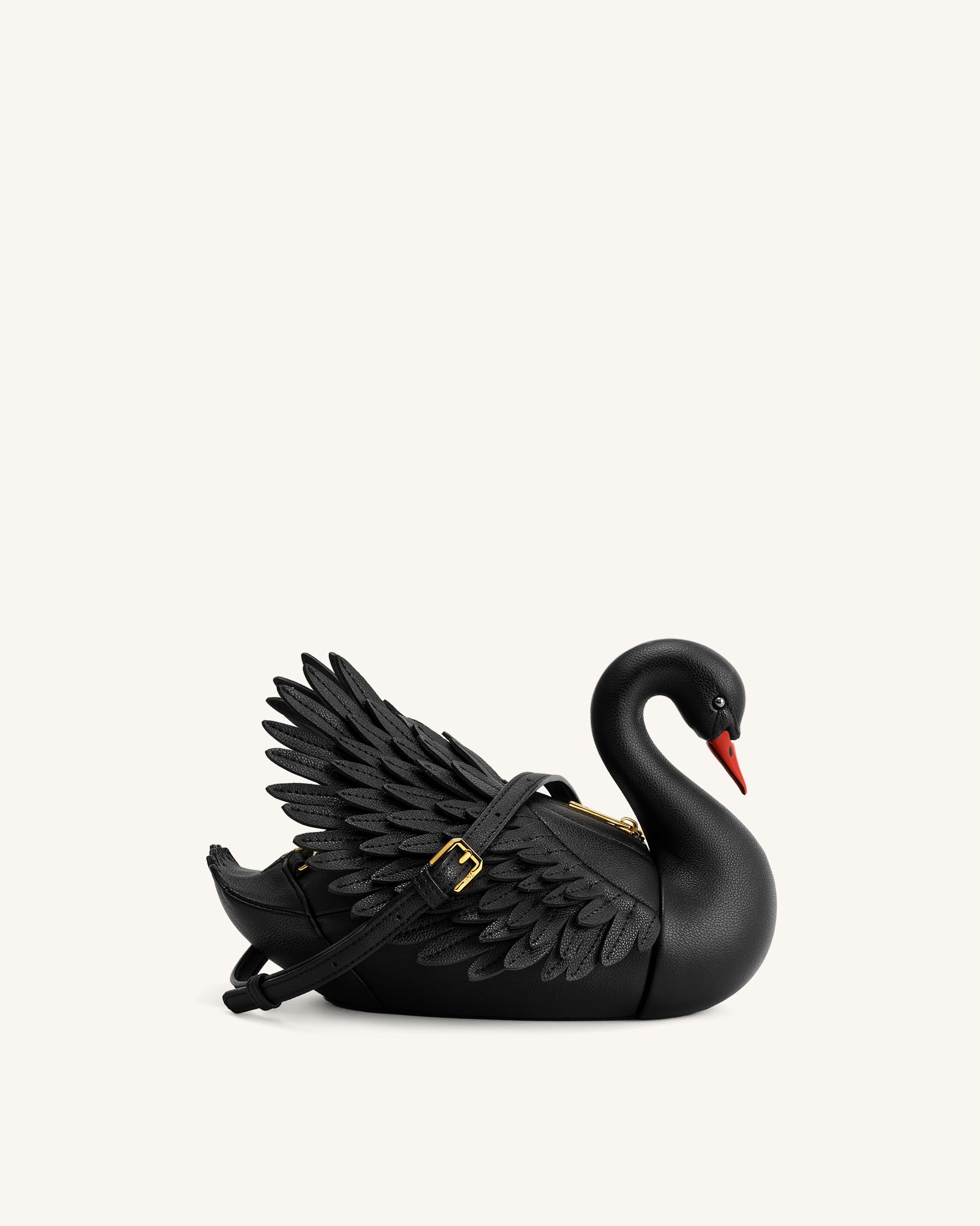 Alani Swan Shaped Crossbody Bag - Black